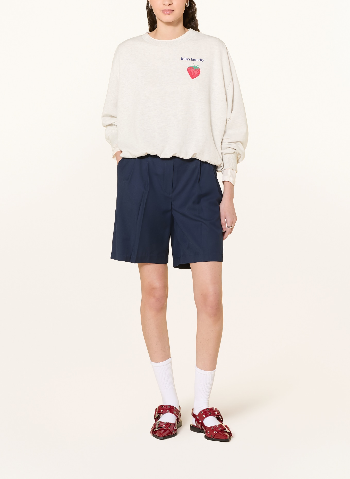 lollys laundry SYDNEYLL sweatshirt: LIGHT GRAY / RED / DARK BLUE