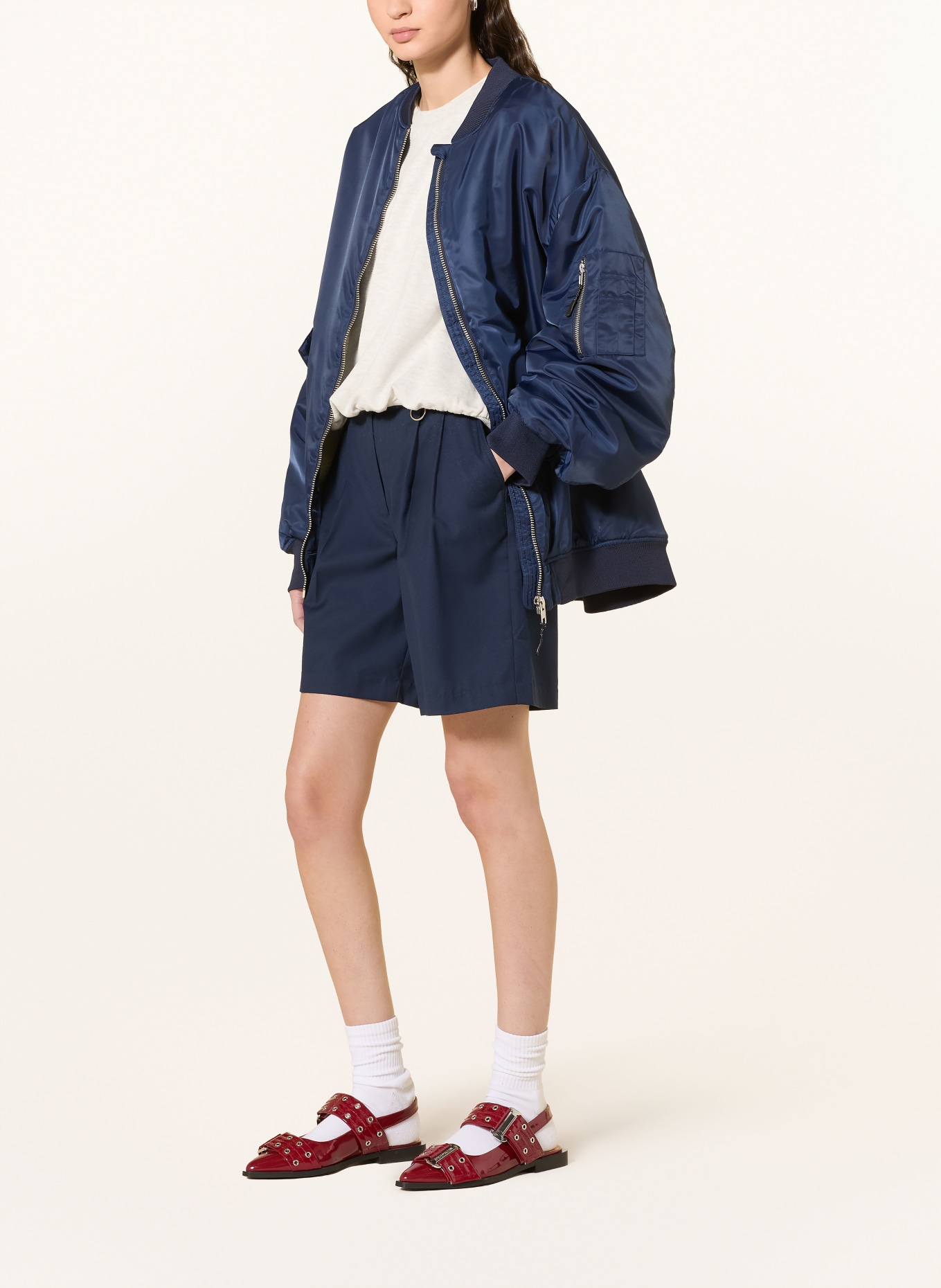 lollys laundry SYDNEYLL sweatshirt: LIGHT GRAY / RED / DARK BLUE