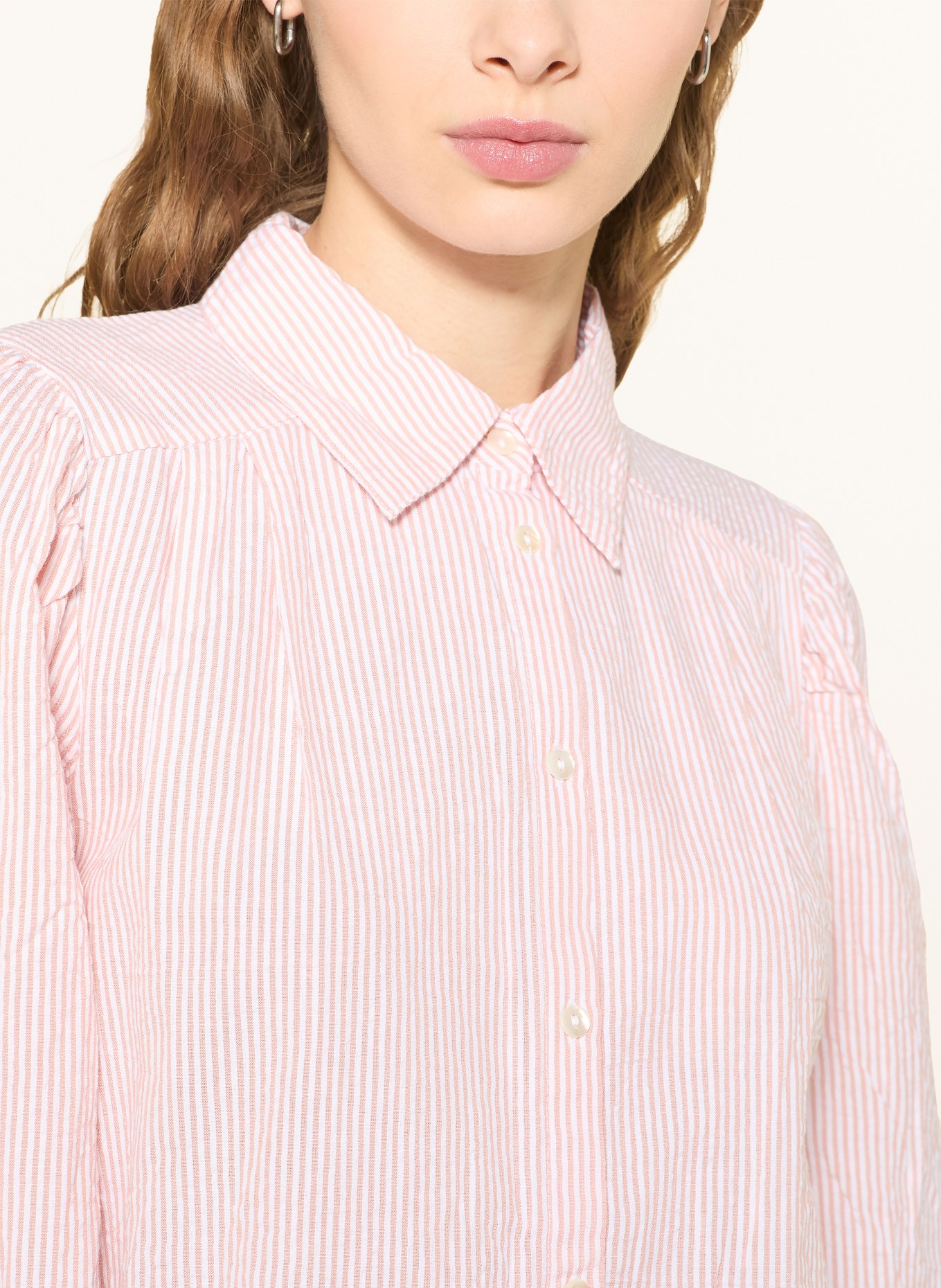 MOS MOSH Hemdbluse MMCIU: LACHS / WEISS