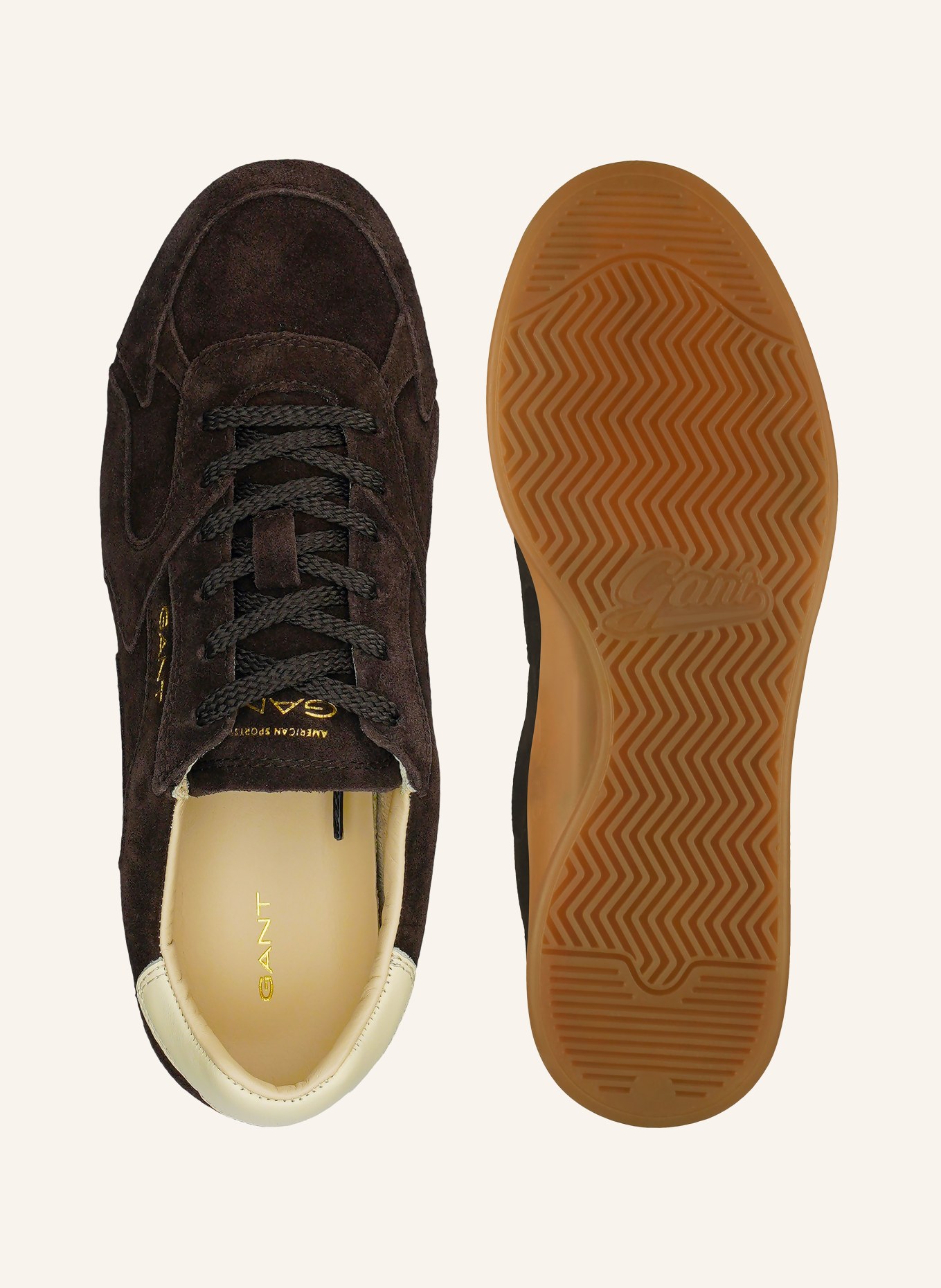 GANT Sneaker SPERLY: DARK BROWN / GOLD / CREAM