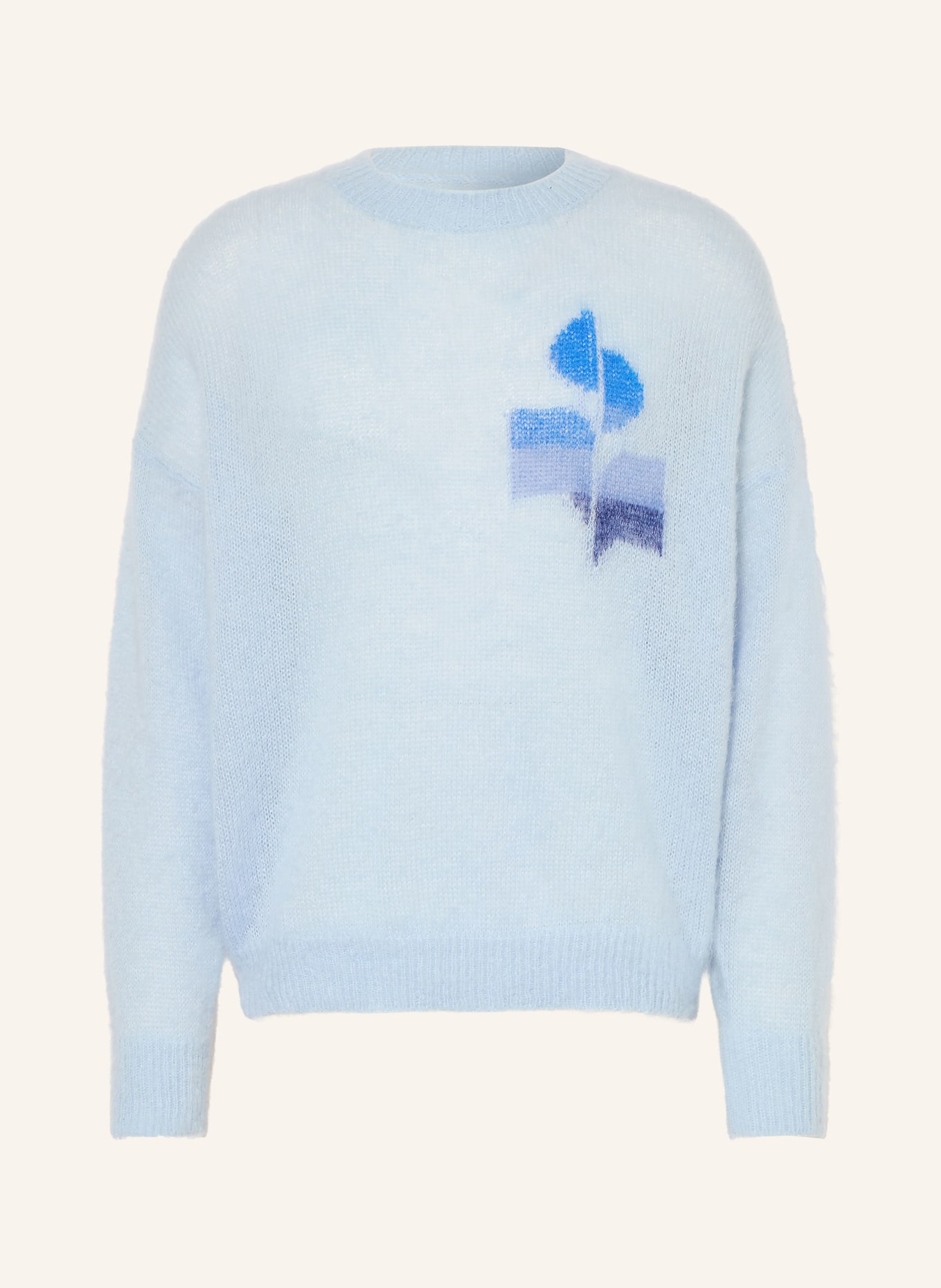 ISABEL MARANT Pullover DRANY mit Mohair: HELLBLAU / DUNKELBLAU