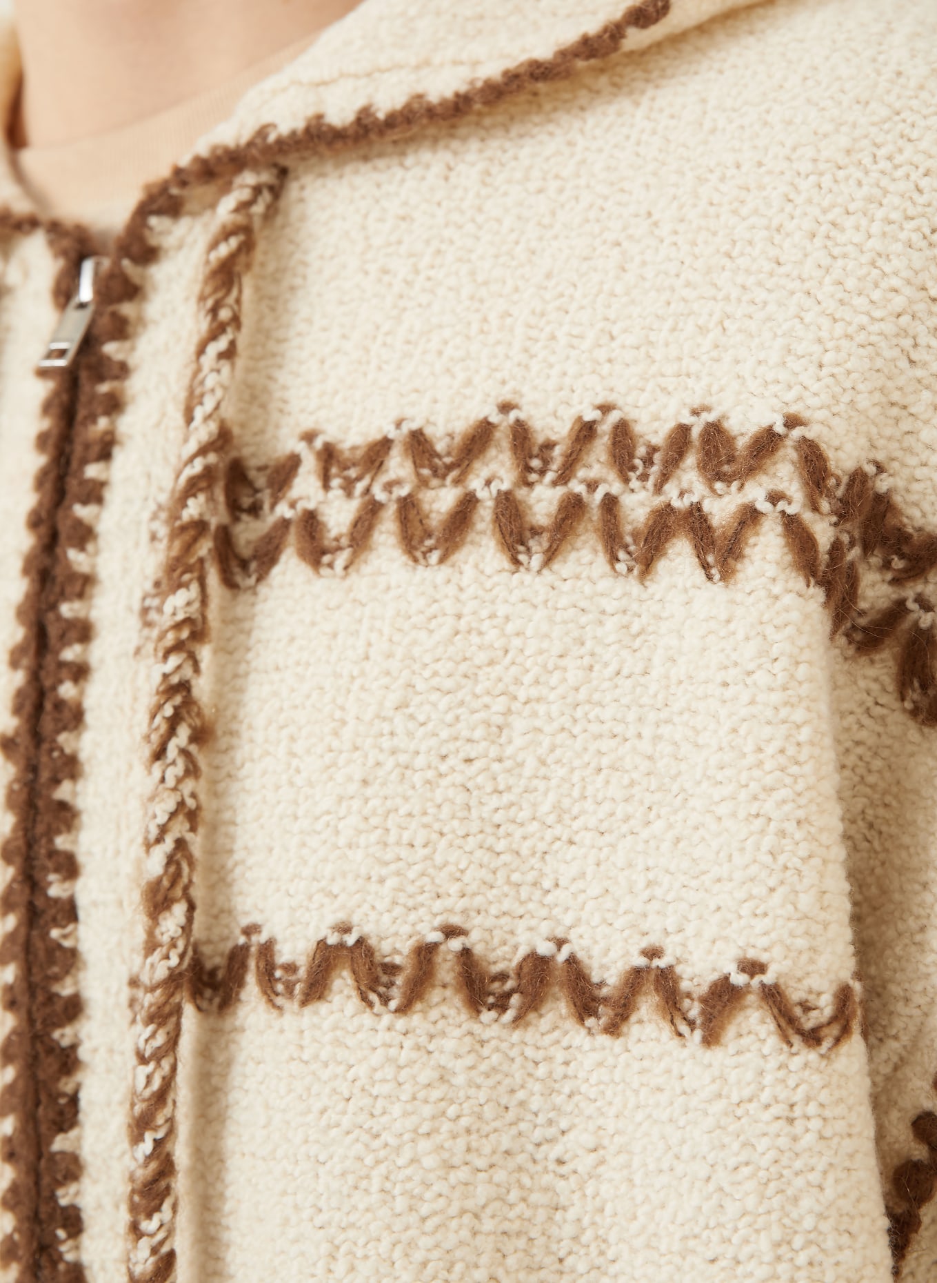 ISABEL MARANT Strickjacke ROLIAN: ECRU / BRAUN