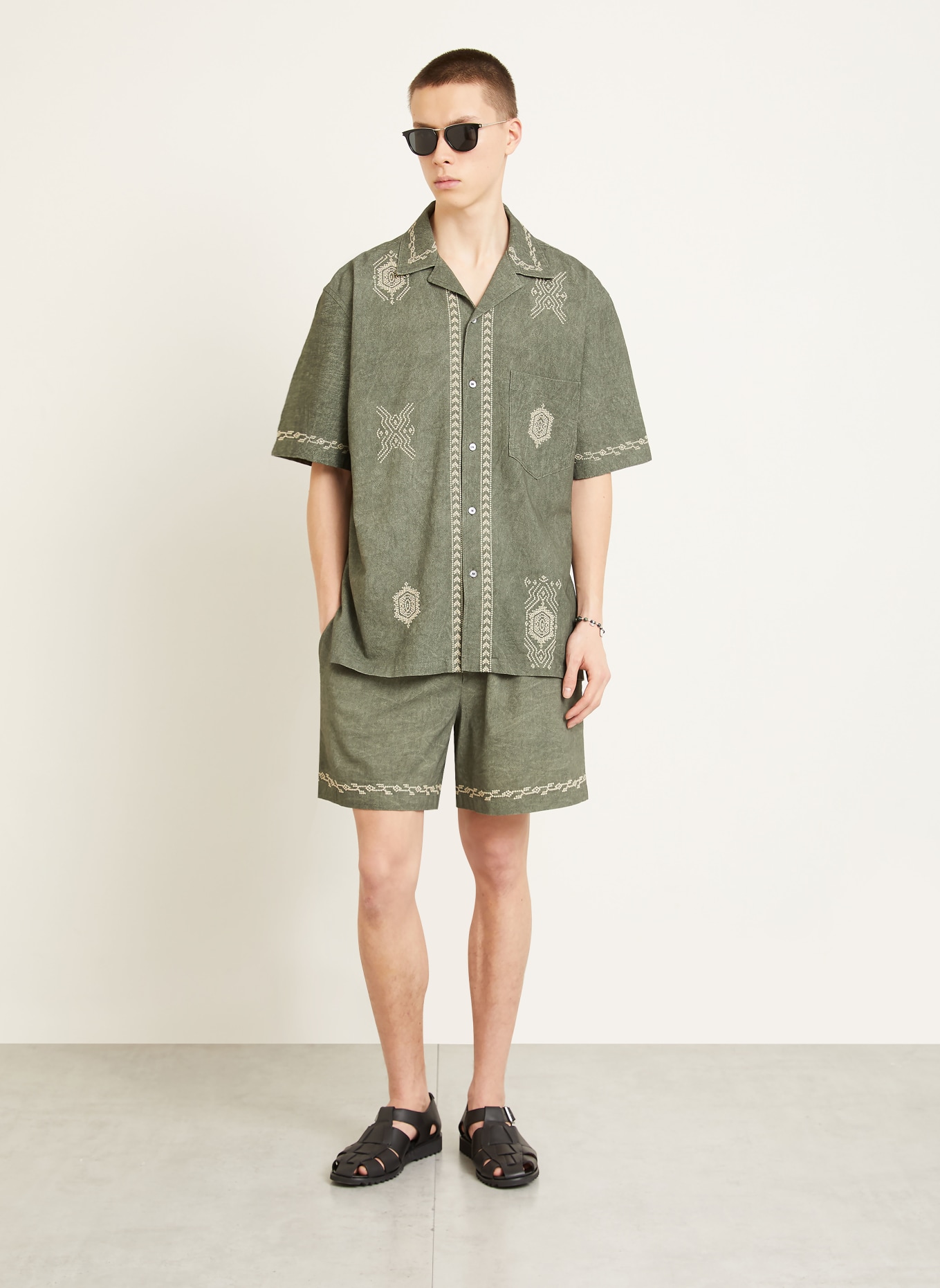 ISABEL MARANT Resorthemd ZEKIM Comfort Fit: KHAKI / CREME
