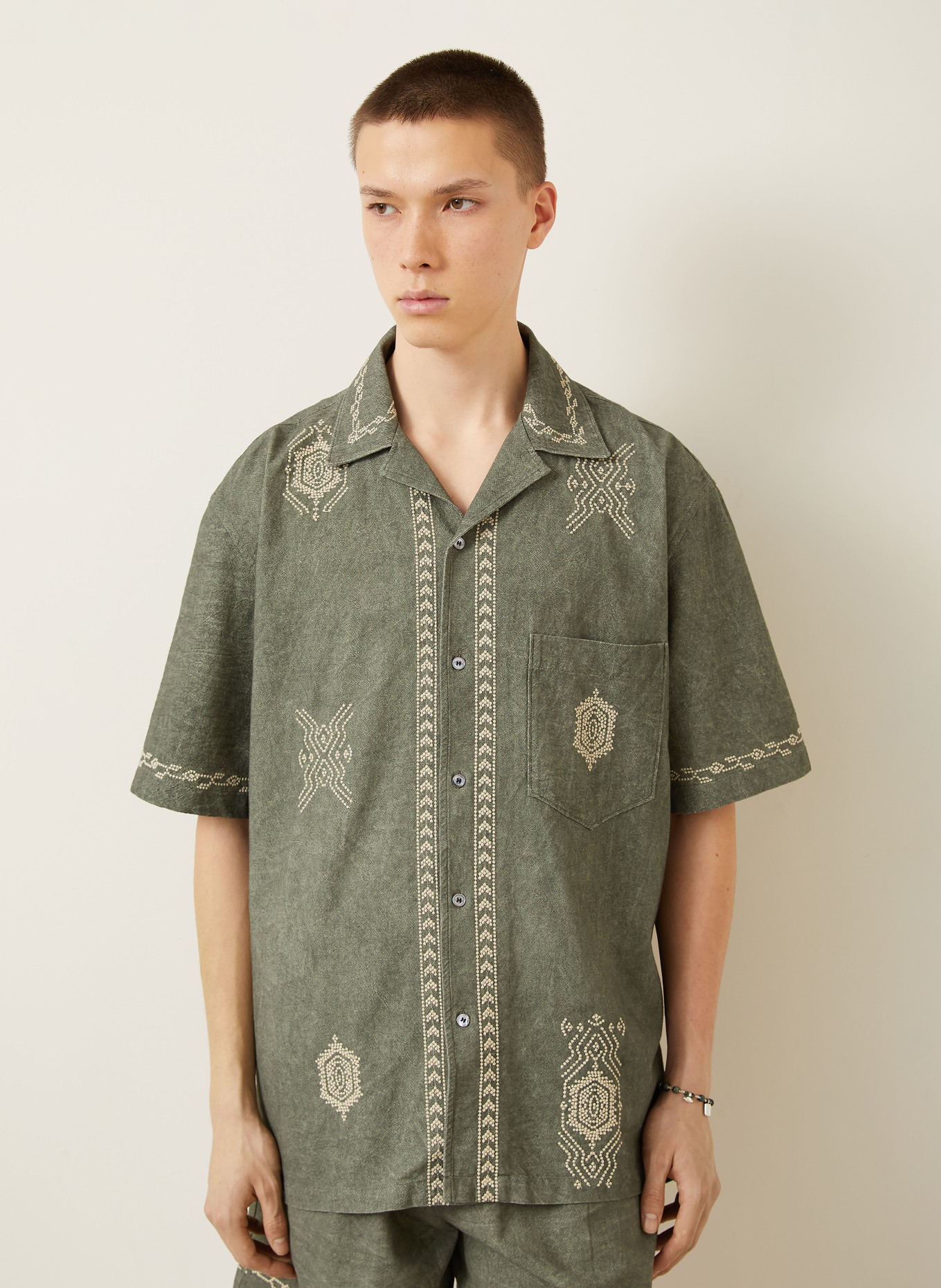 ISABEL MARANT Resorthemd ZEKIM Comfort Fit: KHAKI / CREME