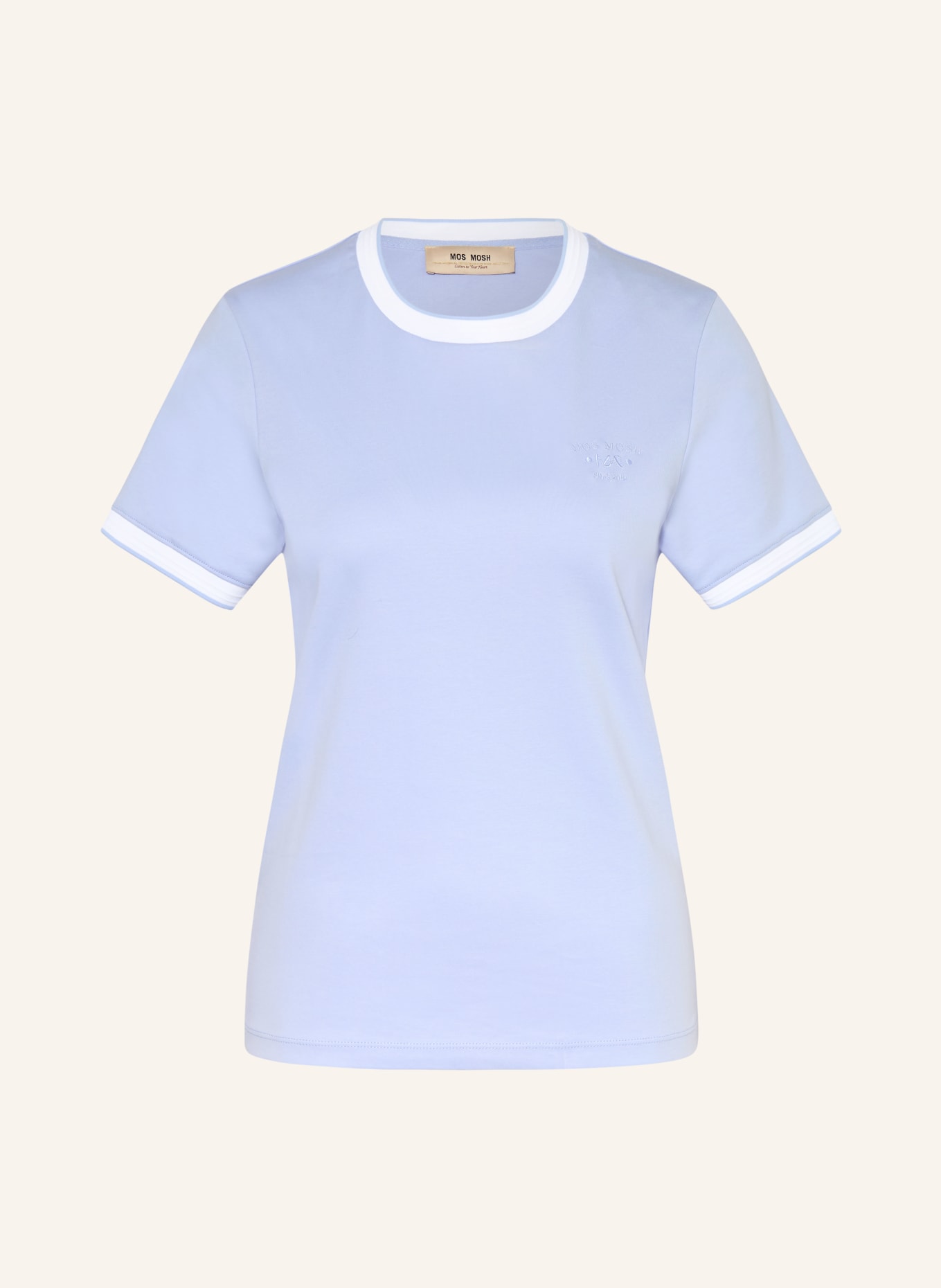 MOS MOSH T-Shirt MMMOLINA: HELLBLAU / WEISS