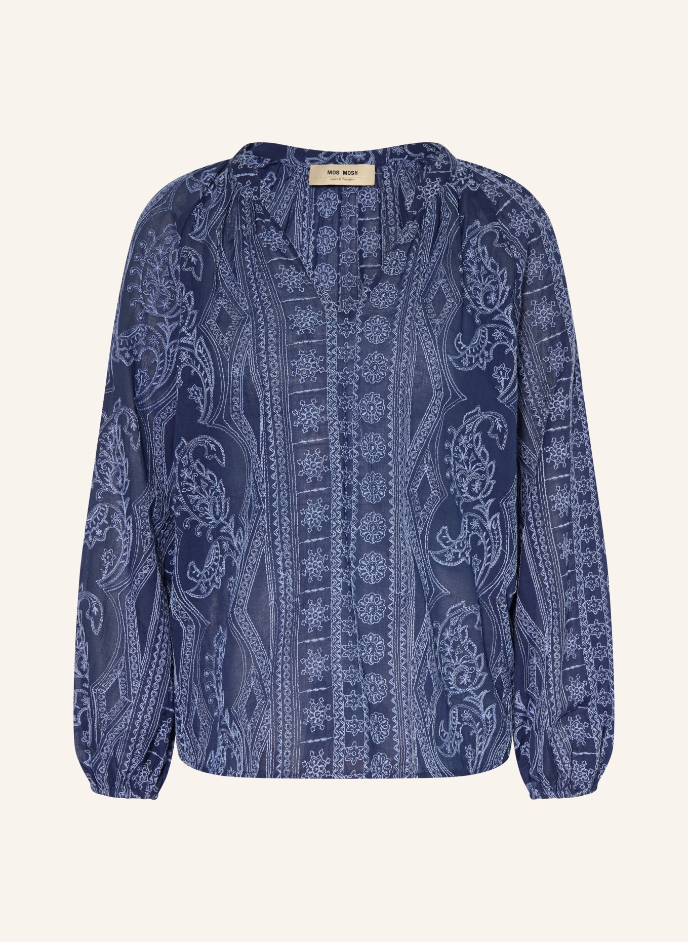 MOS MOSH Blůza MMALEYSA: MODRÁ / TMAVĚ MODRÁ