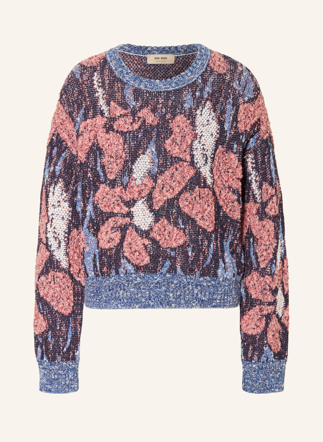 MOS MOSH Svetr MMTEANA: TMAVĚ MODRÁ / SVĚTLE ČERVENÁ / TMAVĚ MODRÁ