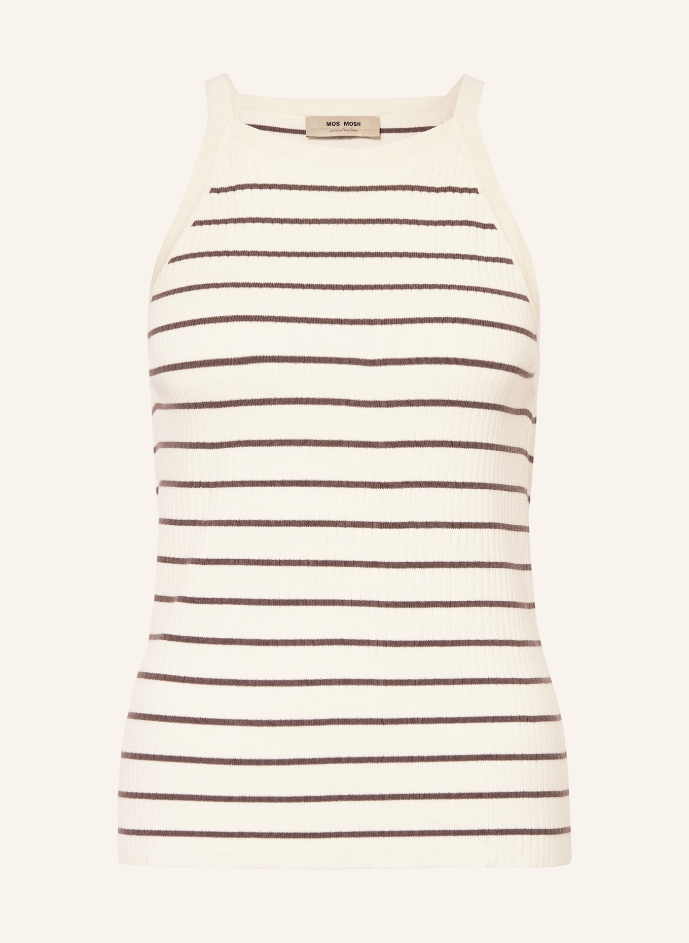 MOS MOSH Pletený top MMIMANJA: TMAVĚ HNĚDÁ / REŽNÁ