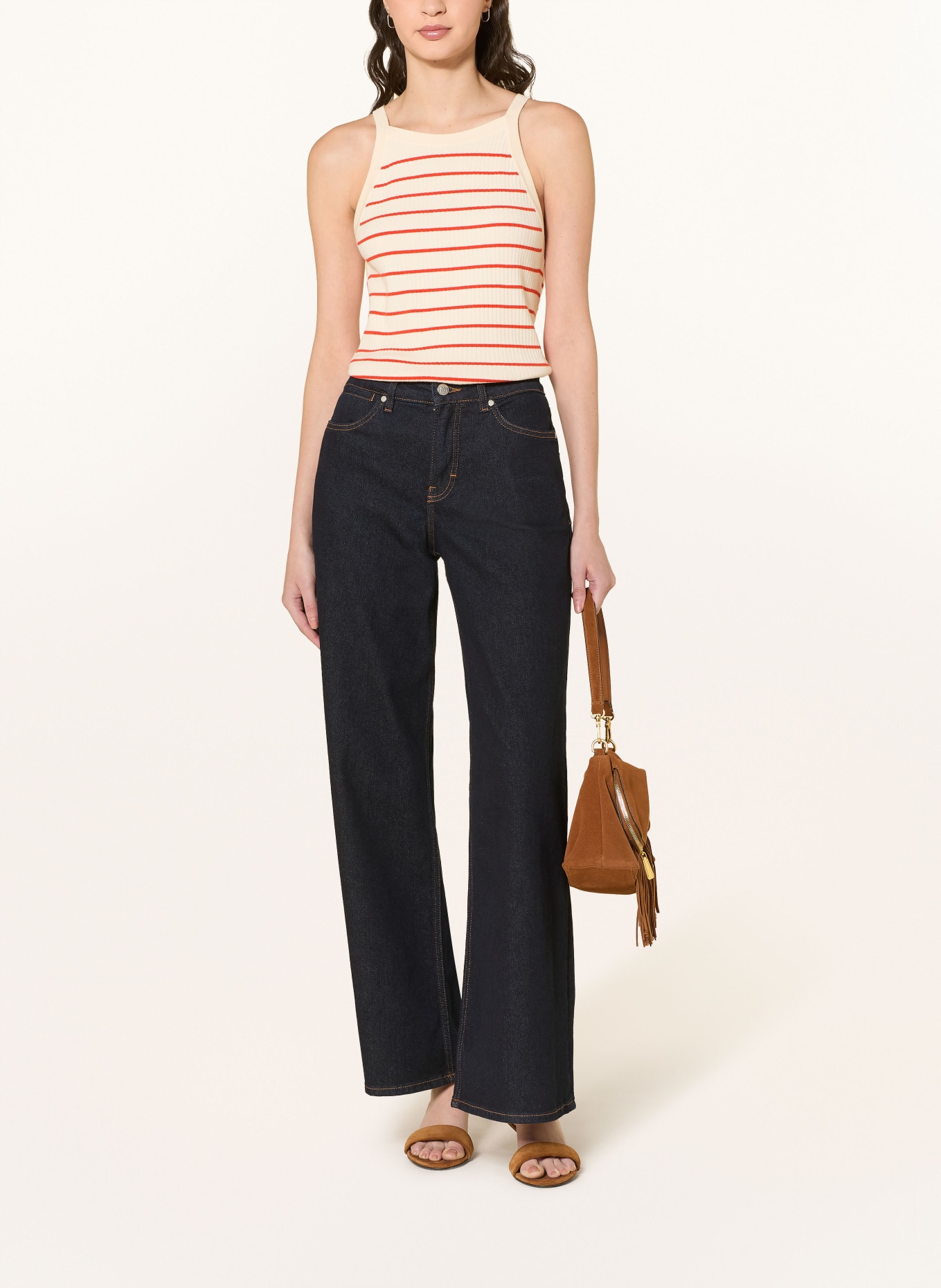 MOS MOSH Top en maille MMIMANJA: CRÈME / ROUGE