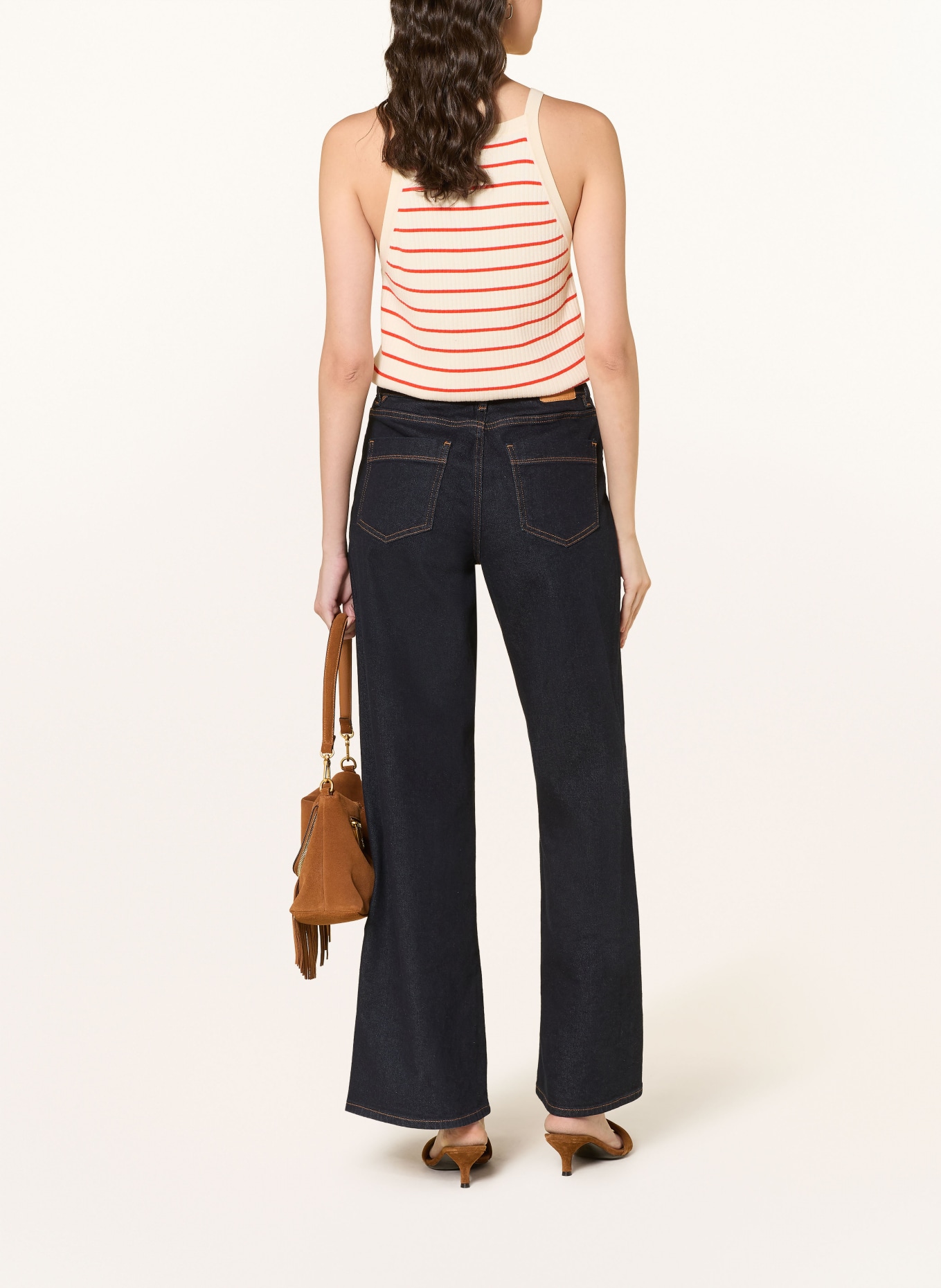 MOS MOSH Top en maille MMIMANJA: CRÈME / ROUGE