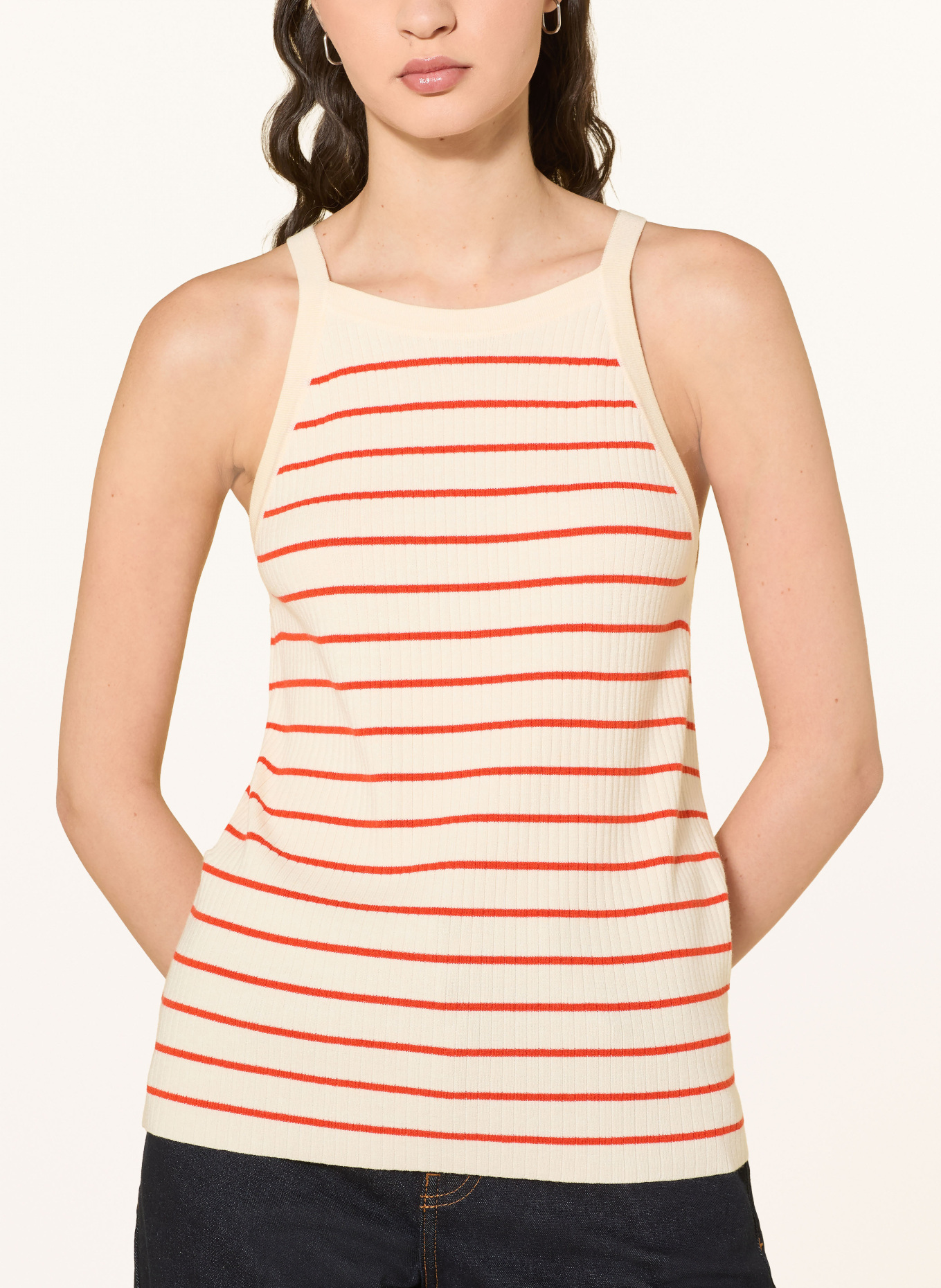 MOS MOSH Top en maille MMIMANJA: CRÈME / ROUGE