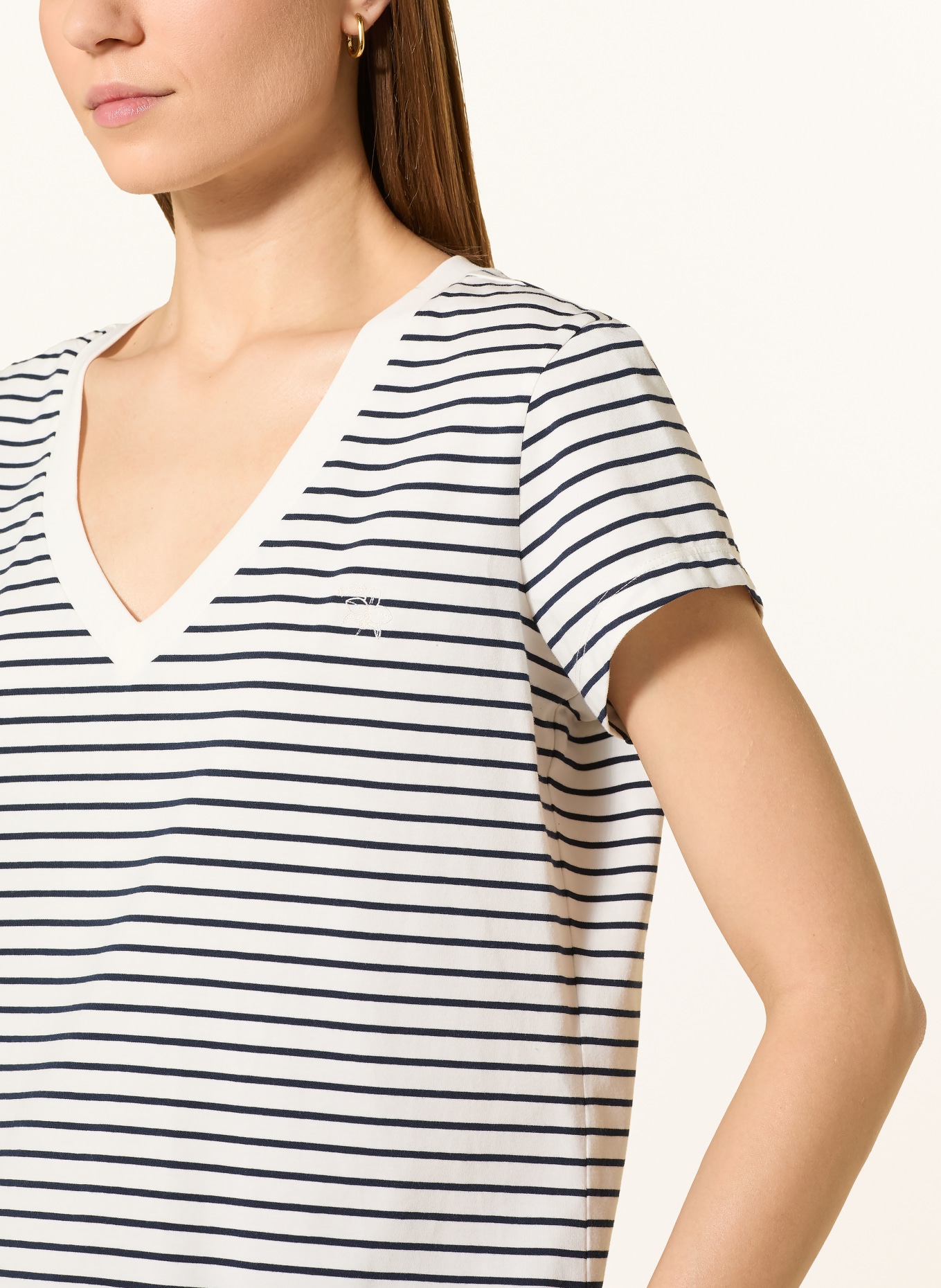 MOS MOSH Tričko MMKALA: TMAVĚ MODRÁ / BÍLÁ