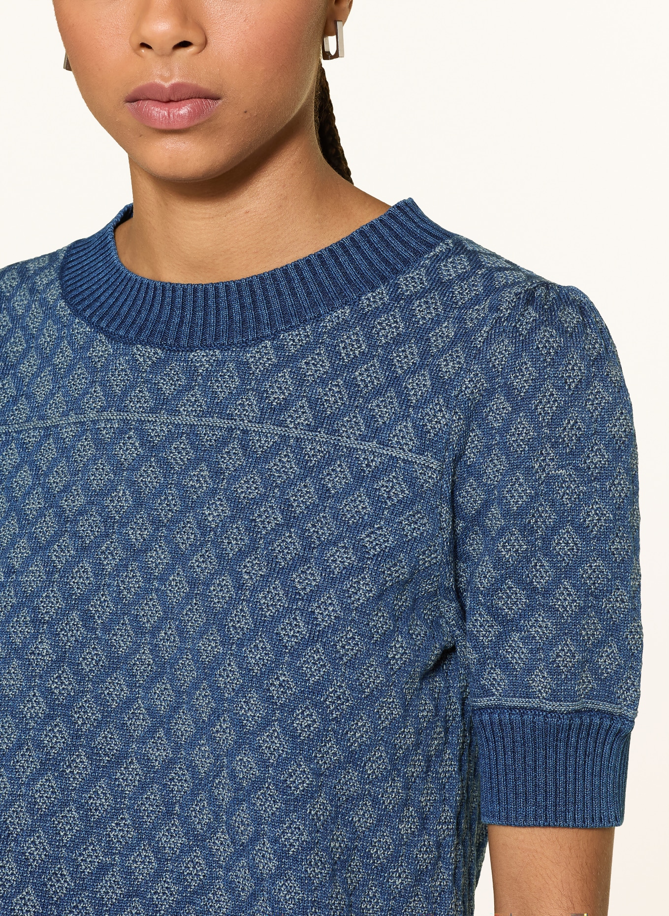 MOS MOSH Pletené tričko MMMINED: TMAVĚ MODRÁ