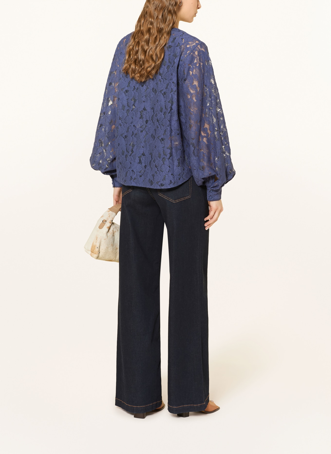 MOS MOSH Blusenshirt MMYEN RIVER aus Spitze: DUNKELBLAU