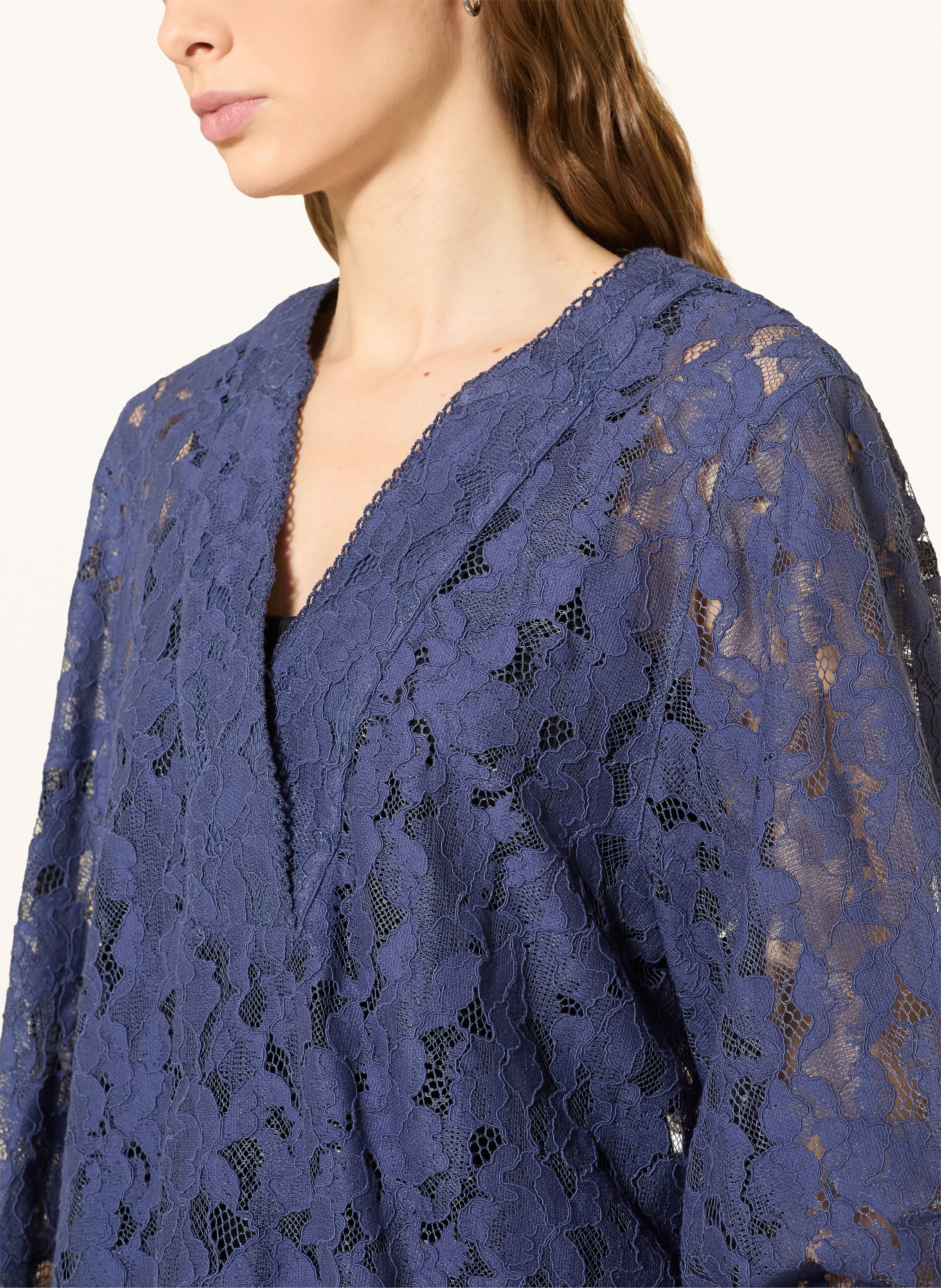 MOS MOSH Blusenshirt MMYEN RIVER aus Spitze: DUNKELBLAU