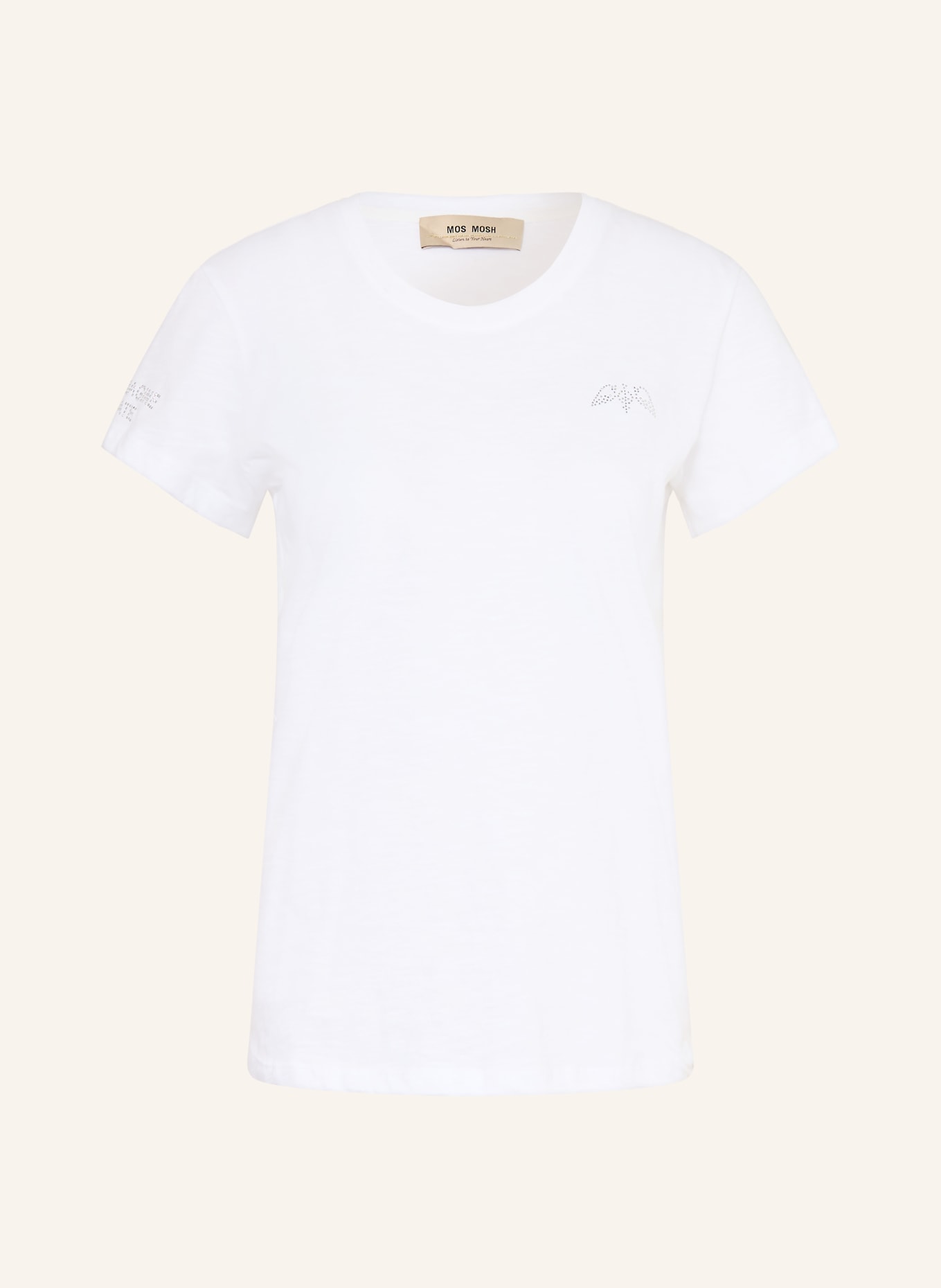 MOS MOSH T-shirt MMSAFINA avec pierres précieuses: BLANC