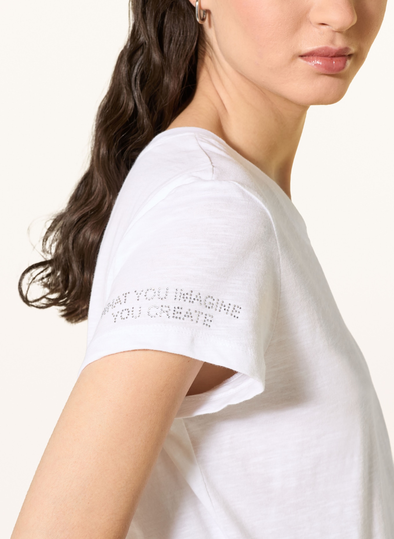 MOS MOSH T-shirt MMSAFINA avec pierres précieuses: BLANC