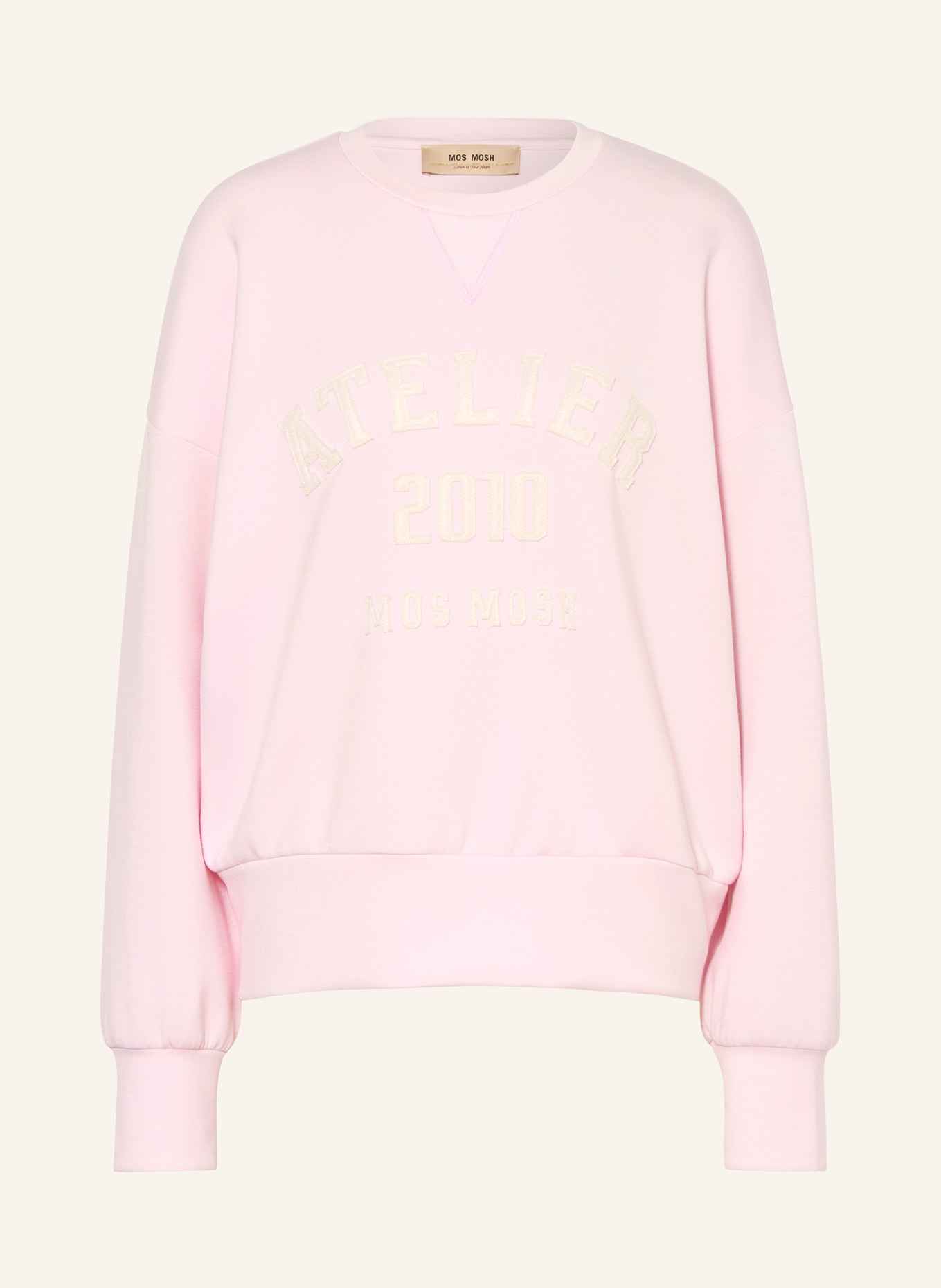 MOS MOSH Oversized sweatshirt MMNIMA: LIGHT PINK / ECRU