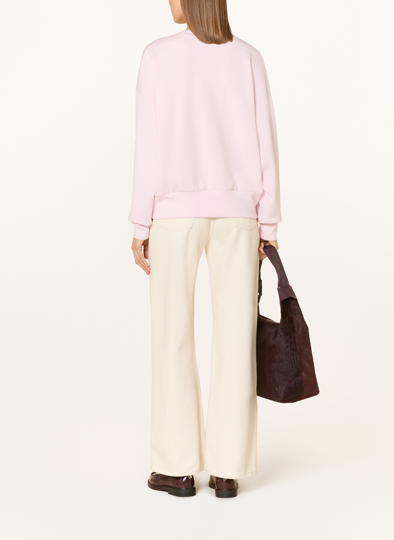 MOS MOSH Oversized sweatshirt MMNIMA: LIGHT PINK / ECRU