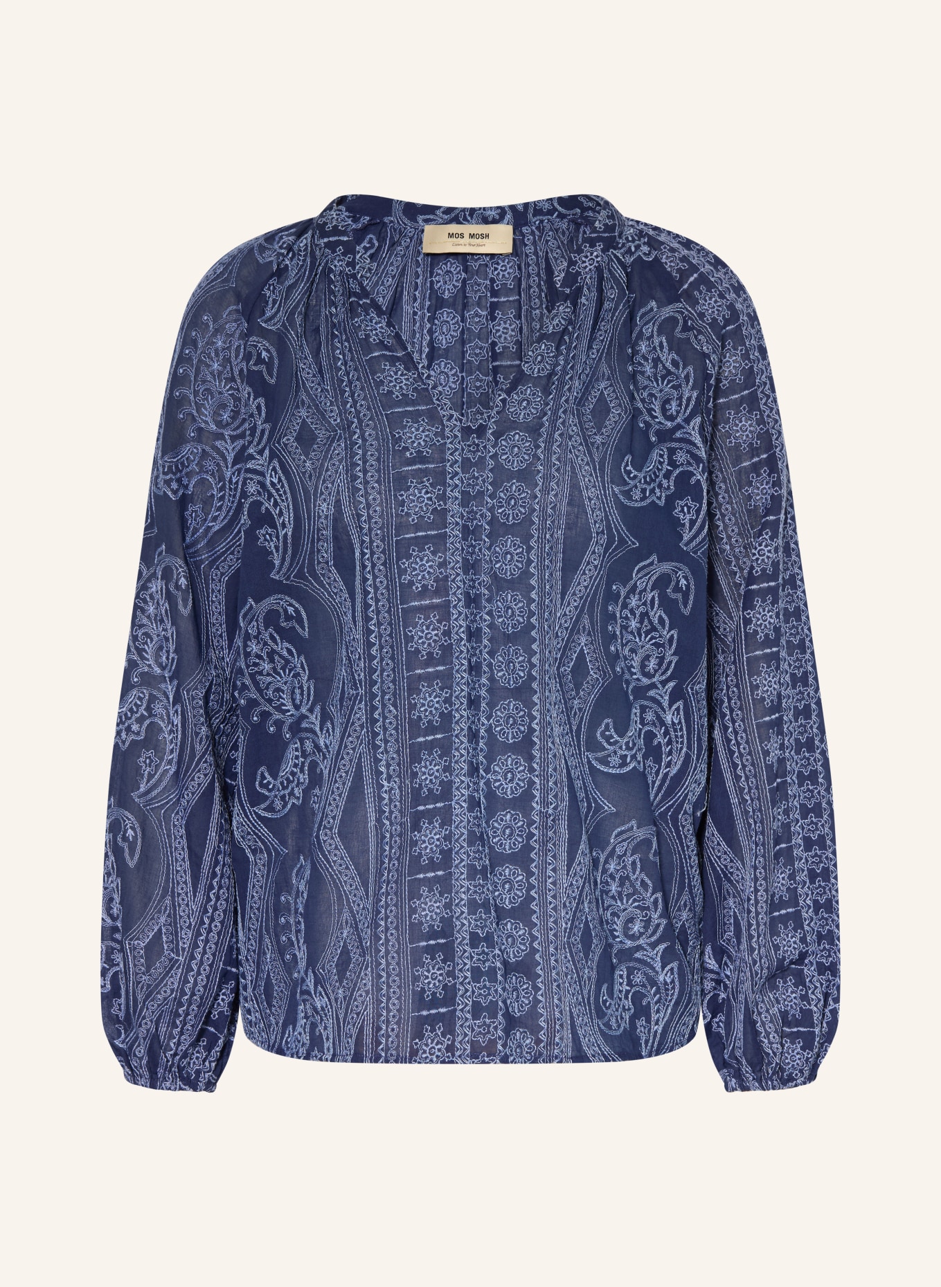 MOS MOSH Chemisier MMGATA à manches 3/4: BLEU FONCÉ / BLEU CLAIR