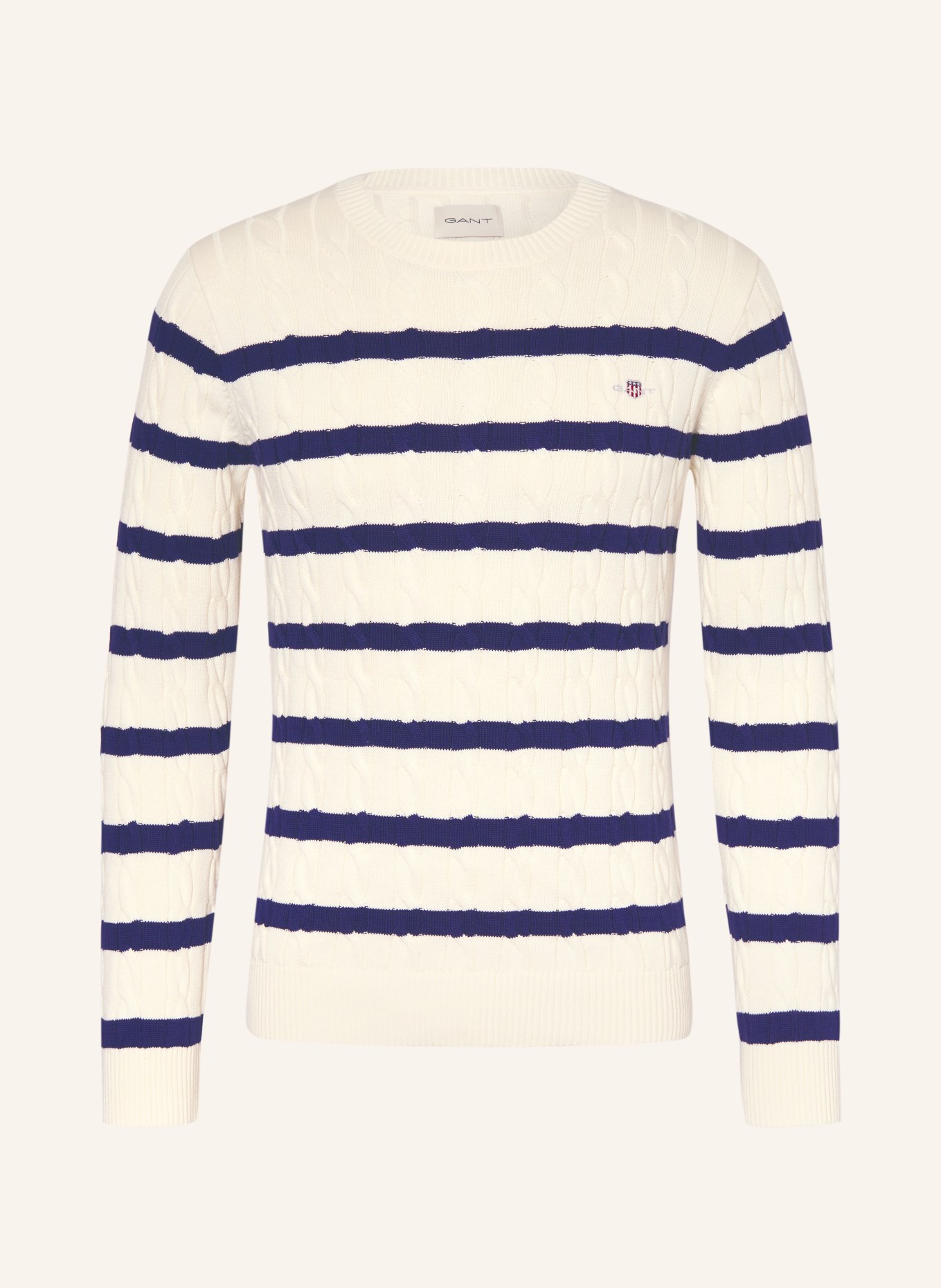 GANT Pullover: WEISS / DUNKELBLAU