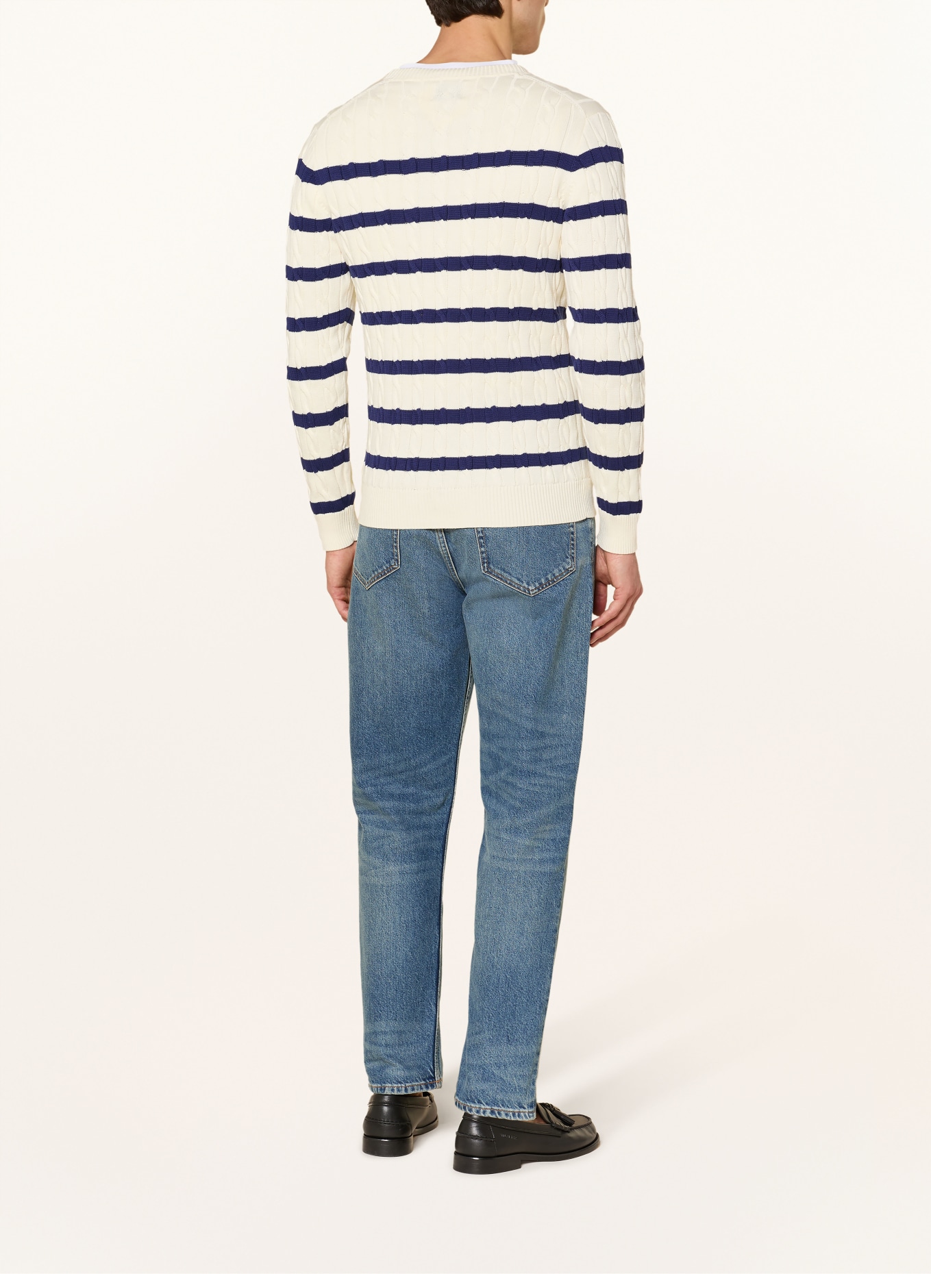 GANT Pullover: WEISS / DUNKELBLAU