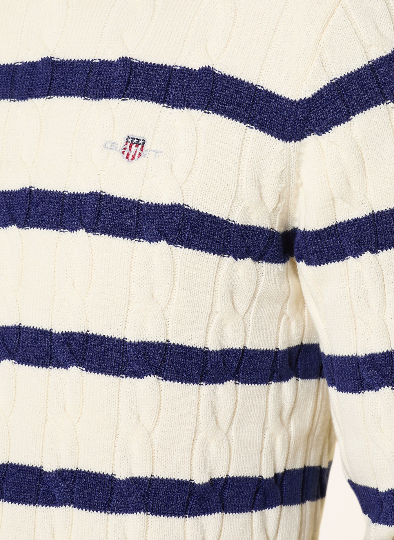 GANT Pullover: WEISS / DUNKELBLAU