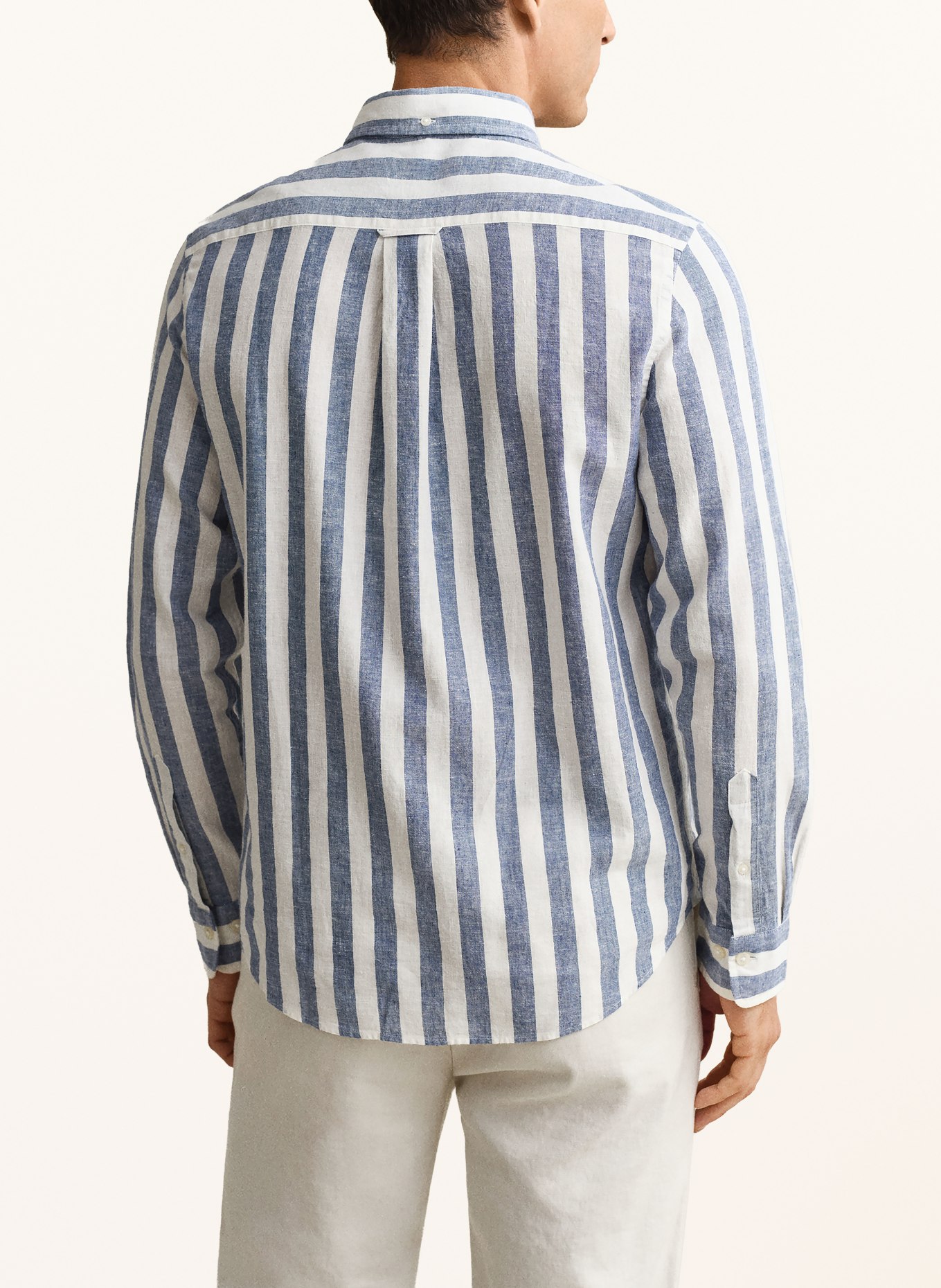 GANT Košile Regular Fit s lnem: MODRÁ / BÍLÁ