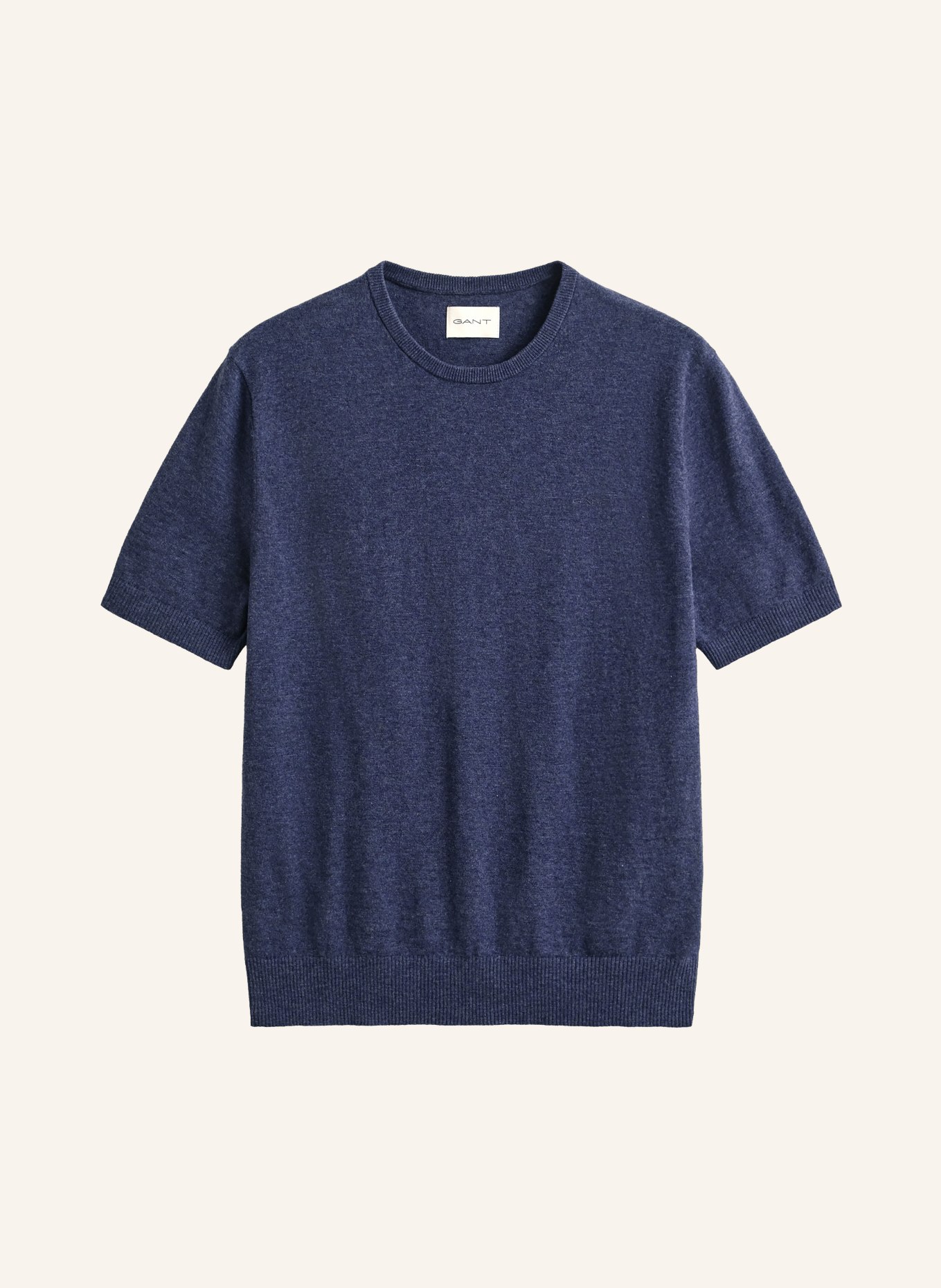 GANT Knitted shirt with linen: DARK BLUE