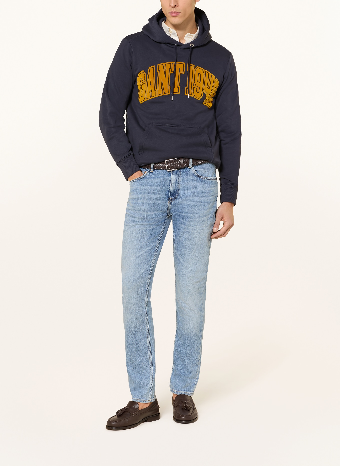 GANT Džíny Slim Fit: 981 SEMI LIGHT BLUE WORN