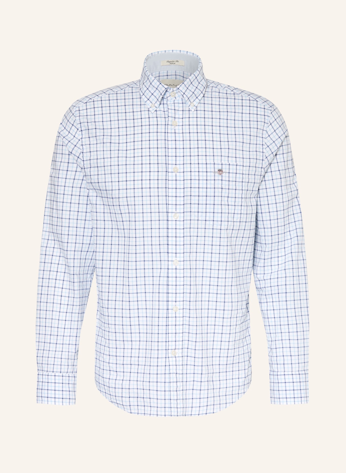 GANT Hemd Regular Fit: WEISS / HELLBLAU / BLAU