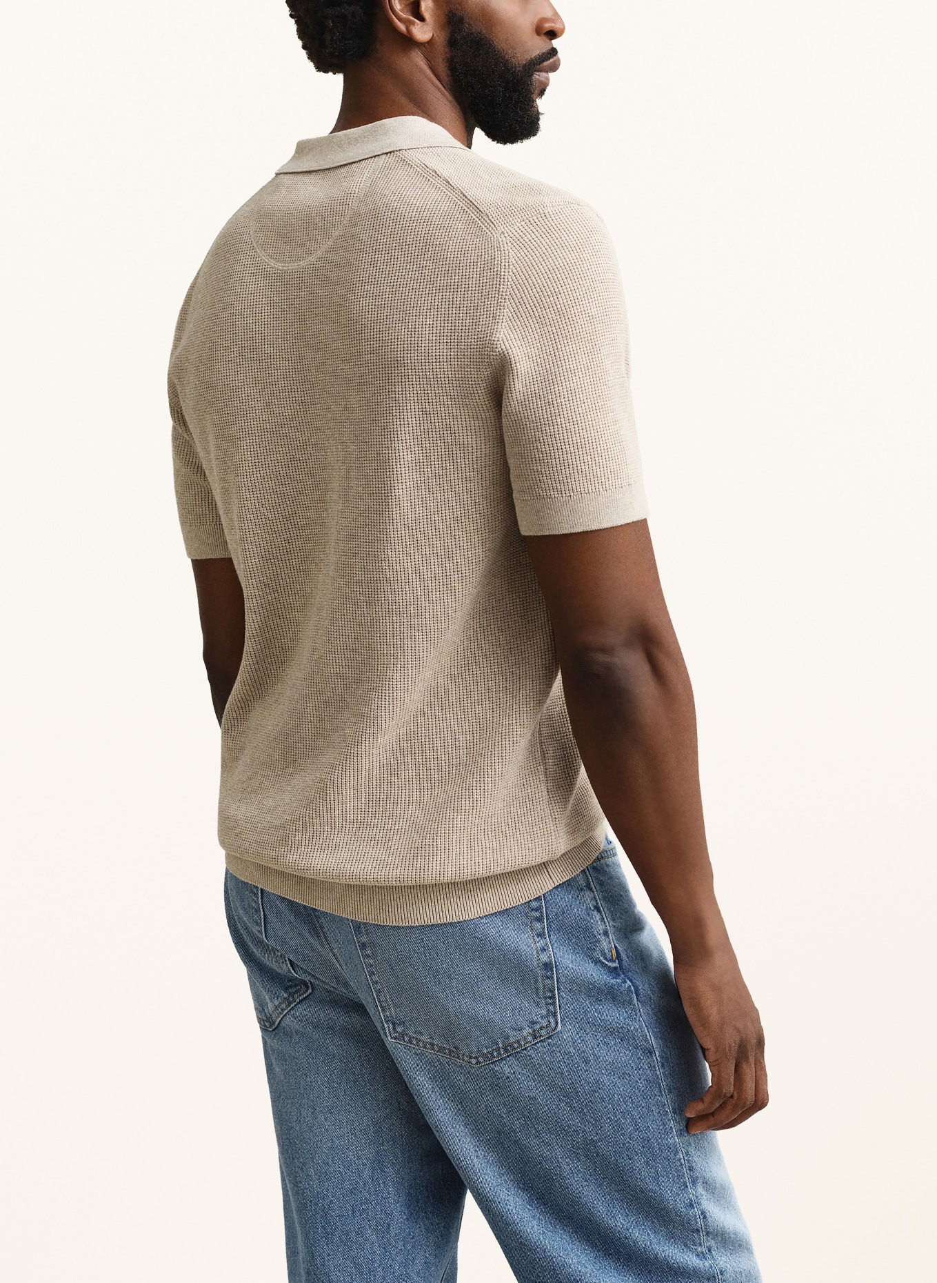 GANT Strick-Poloshirt: BEIGE