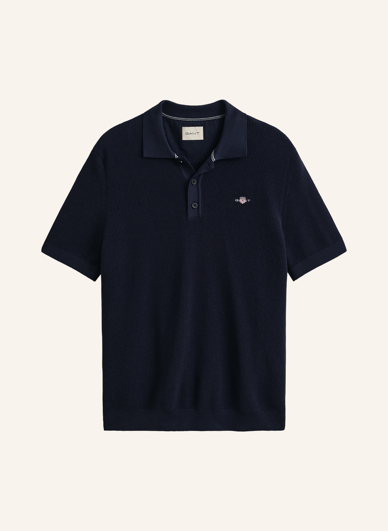 GANT Strick-Poloshirt: DUNKELBLAU
