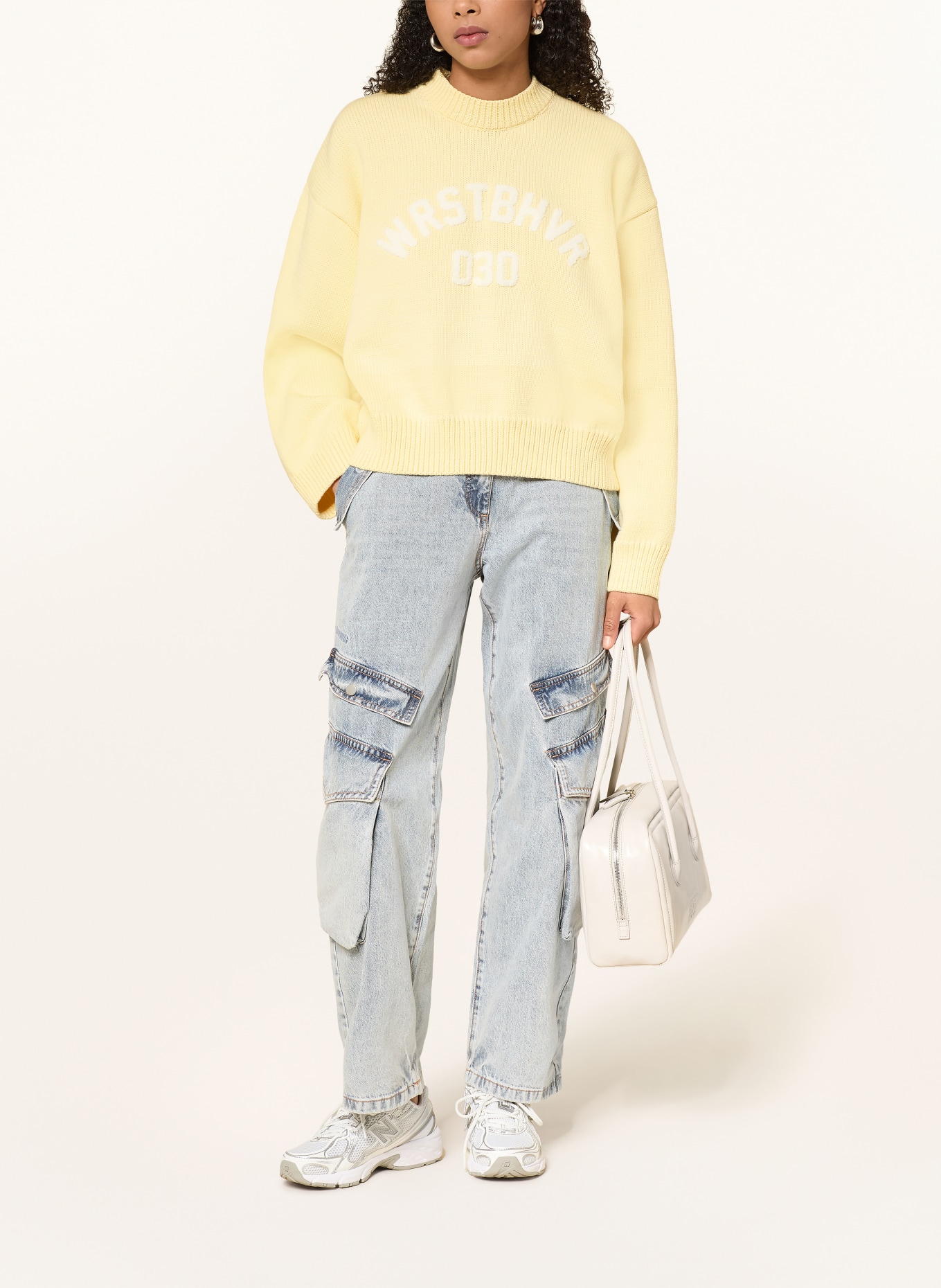 WRSTBHVR Svetr LUNA: TMAVĚ ŽLUTÁ / BÍLÁ