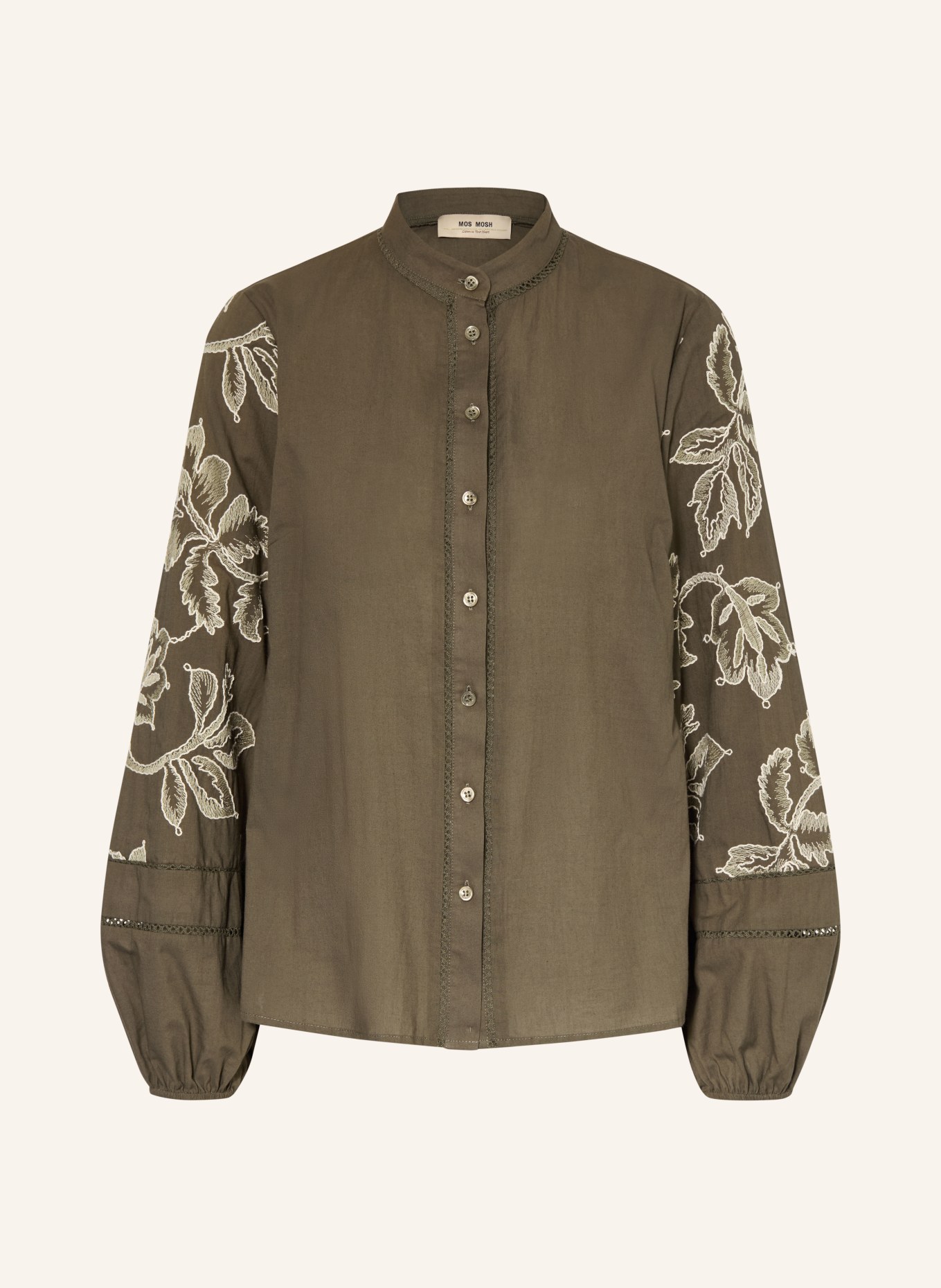 MOS MOSH Blouse MMLOUIS LINE: OLIVE / LIGHT GREEN / WHITE