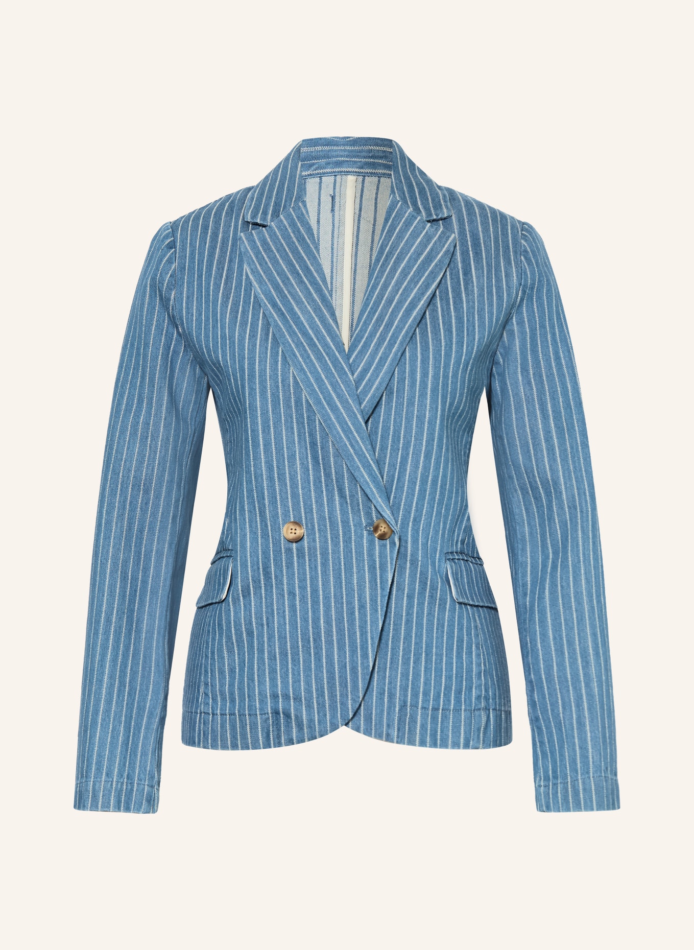 MOS MOSH Jeansblazer MMBELINE VIRTO: BLAU / WEISS