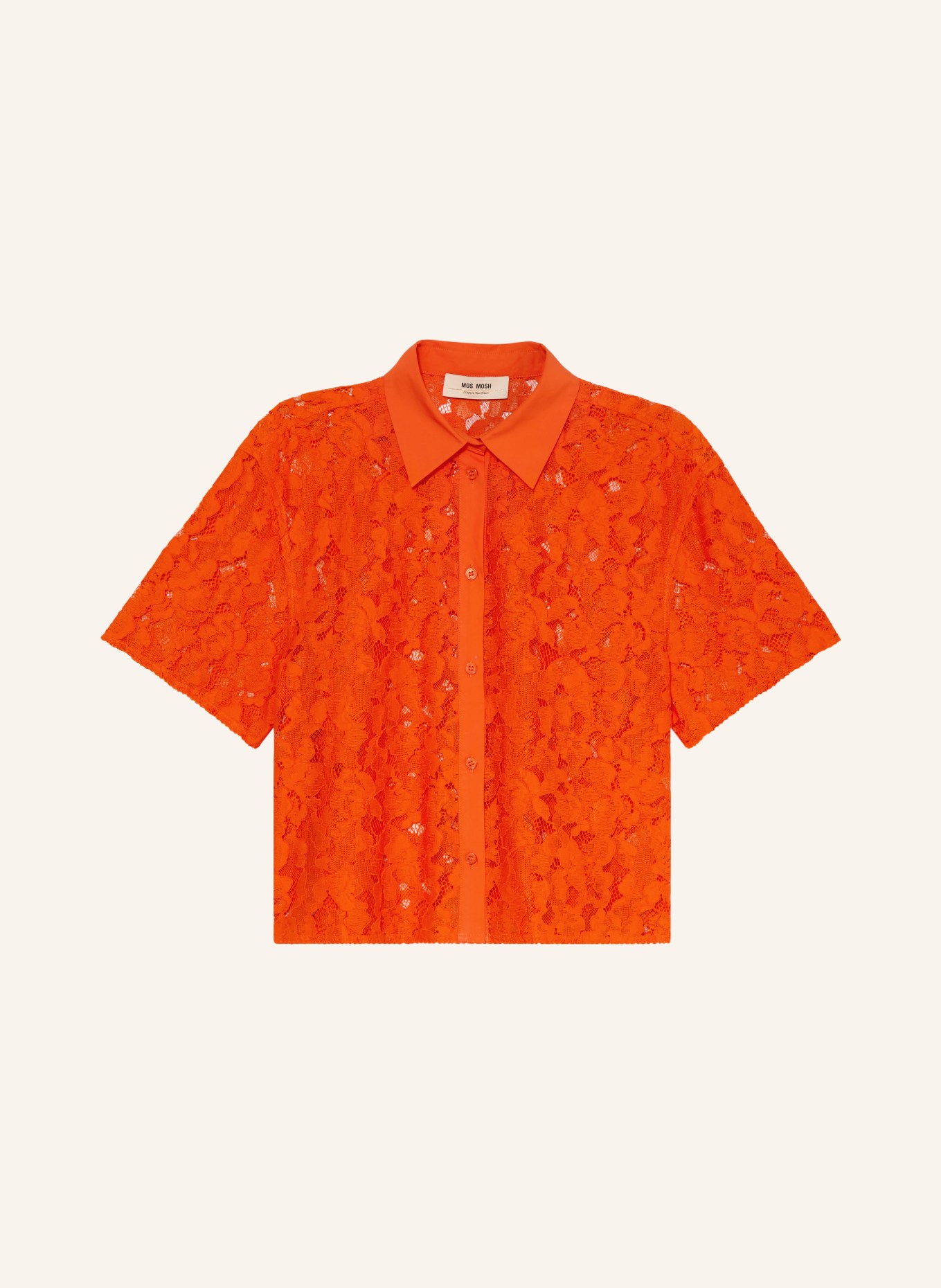 MOS MOSH Overhemdblouse MMLIA van kant: NEONORANJE