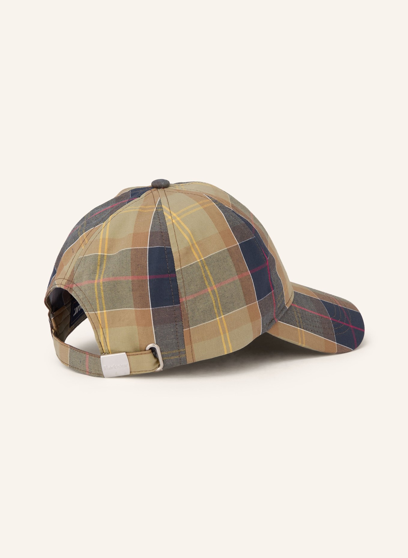 Barbour Cap TARTAN: KHAKI / DUNKELROT / BLAU