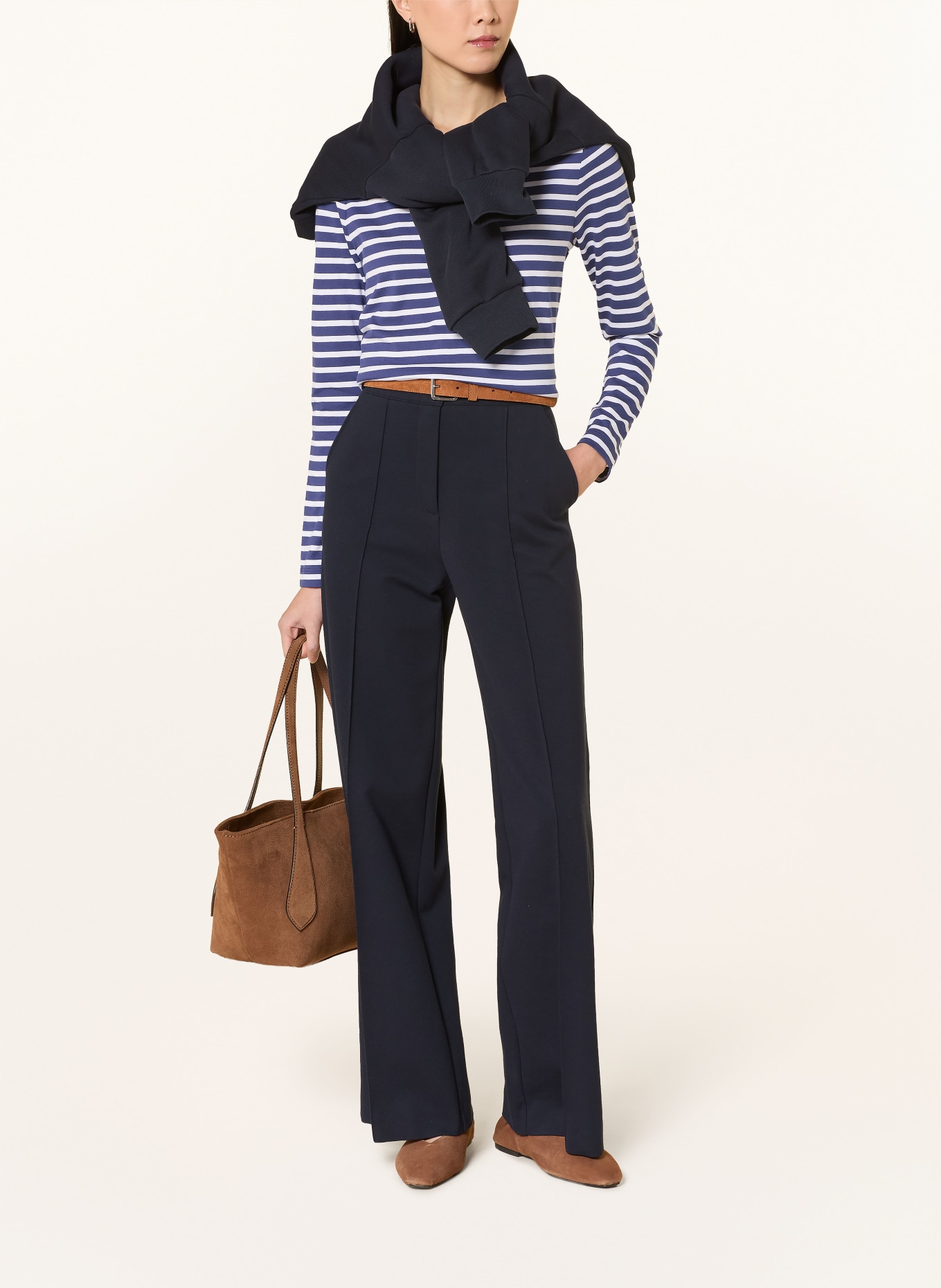 MAERZ MUENCHEN Dlouhé rukávy: TMAVĚ MODRÁ / BÍLÁ