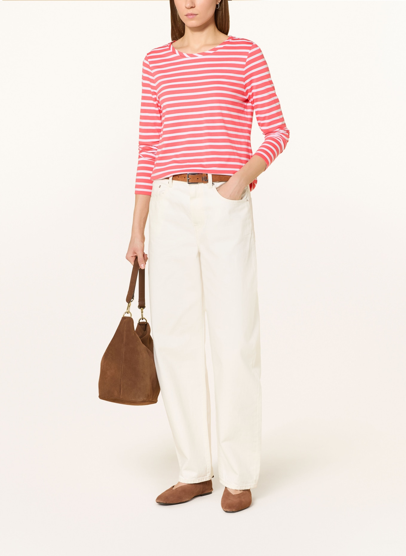 MAERZ MUENCHEN Dlouhé rukávy: SVĚTLE ČERVENÁ / BÍLÁ