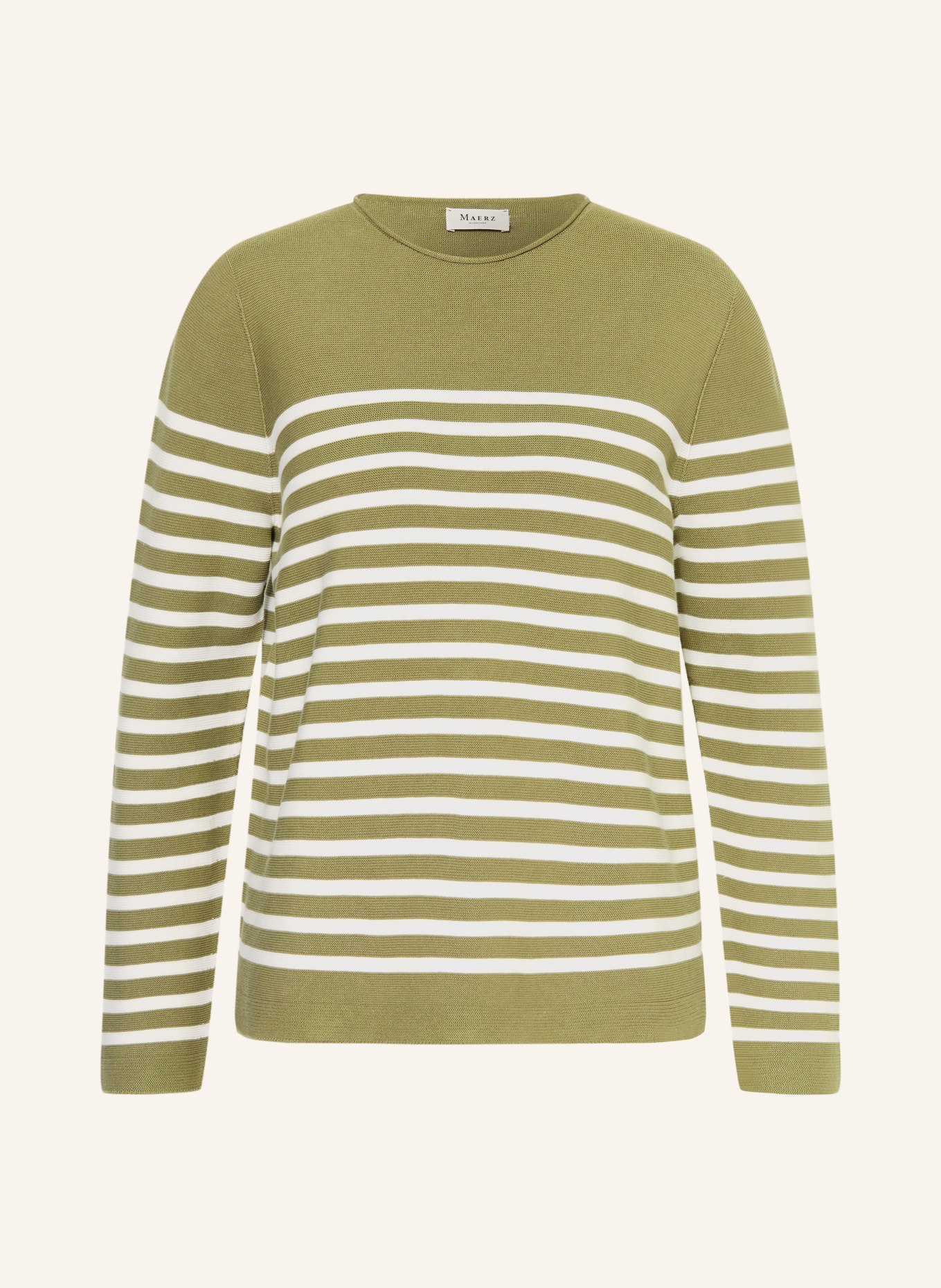 MAERZ MUENCHEN Pullover: OLIV / WEISS
