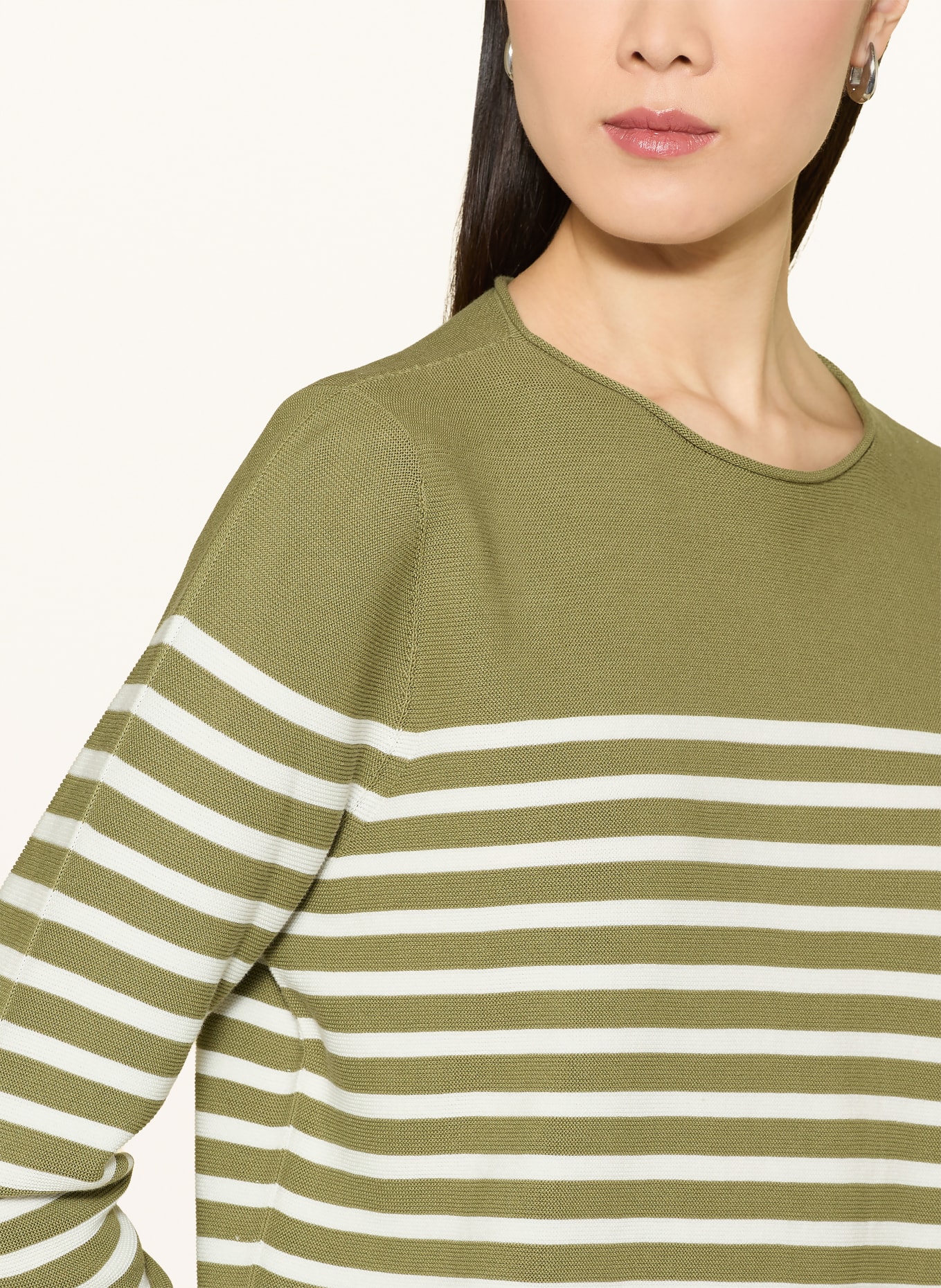 MAERZ MUENCHEN Pullover: OLIV / WEISS