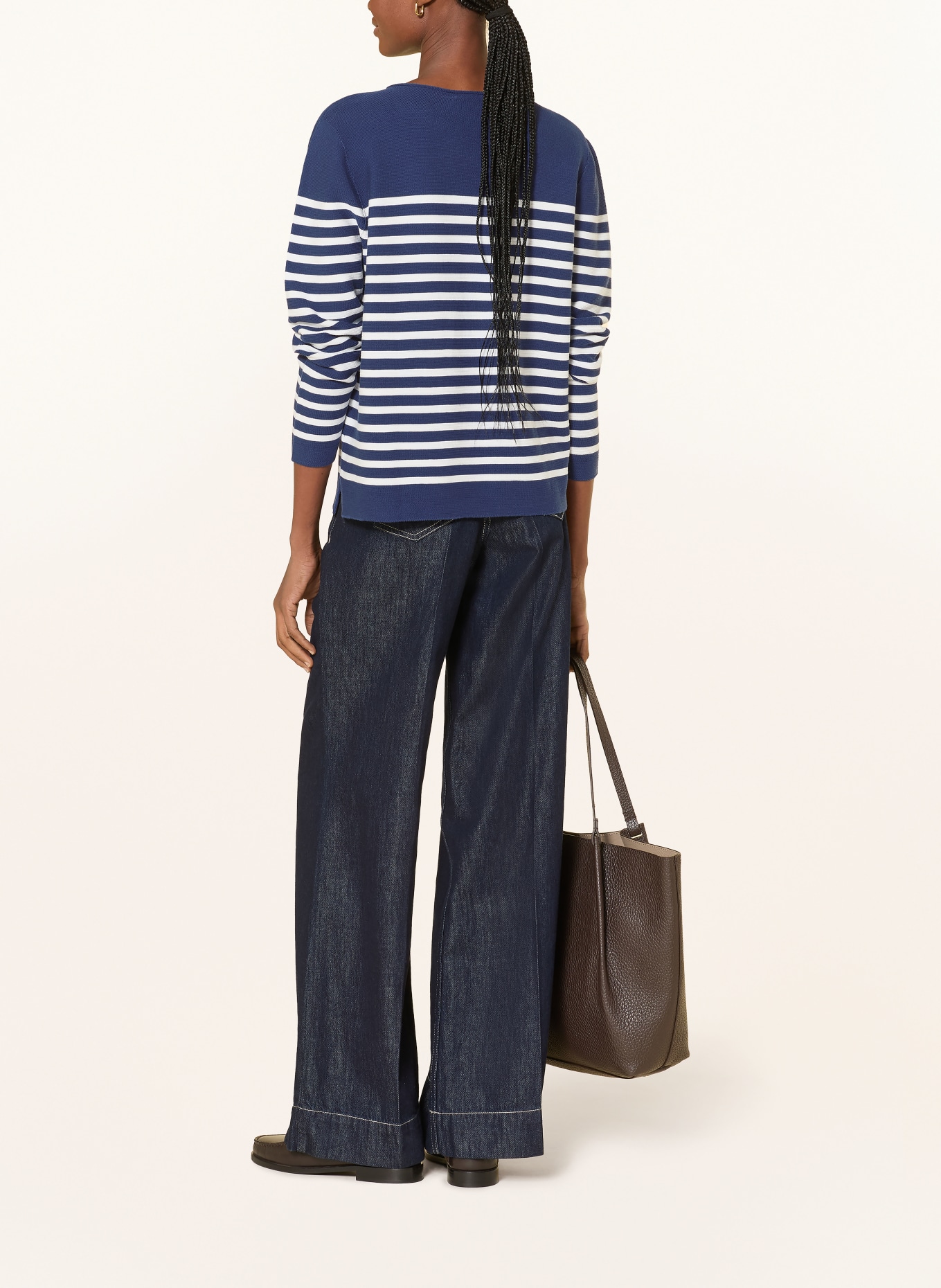 MAERZ MUENCHEN Pullover: BLAU / WEISS