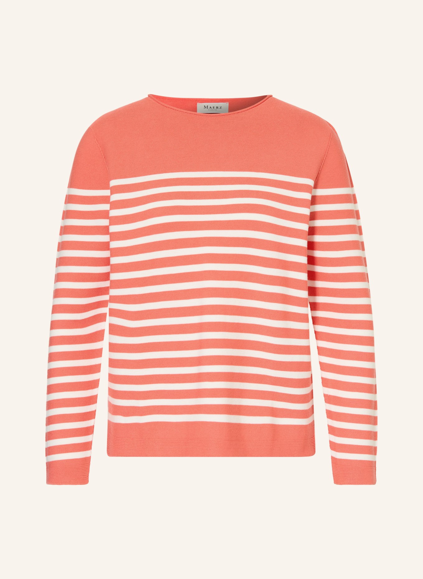 MAERZ MUENCHEN Pullover: HELLROT / WEISS