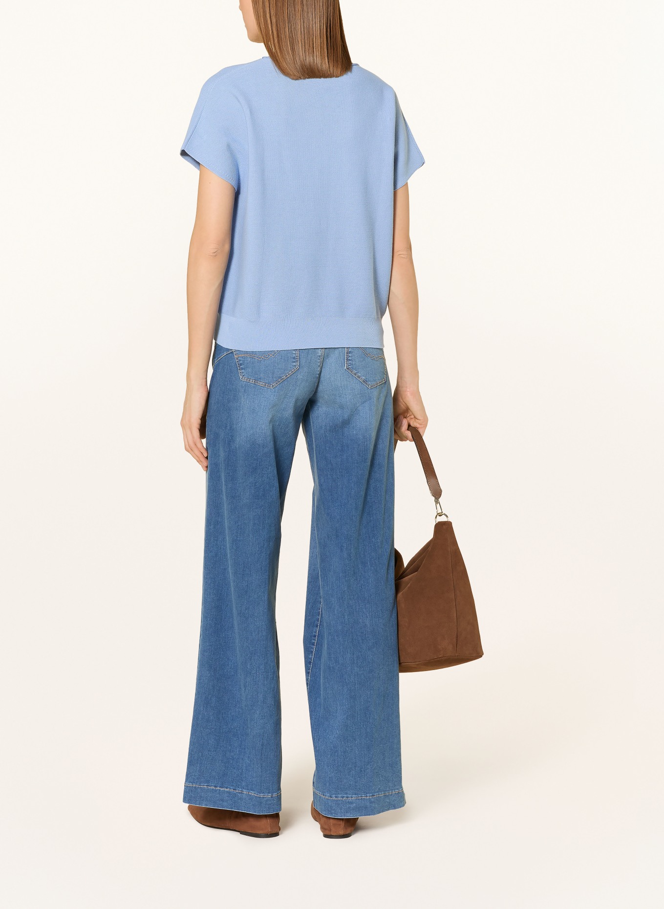 MAERZ MUENCHEN pletené tričko: TMAVĚ MODRÁ