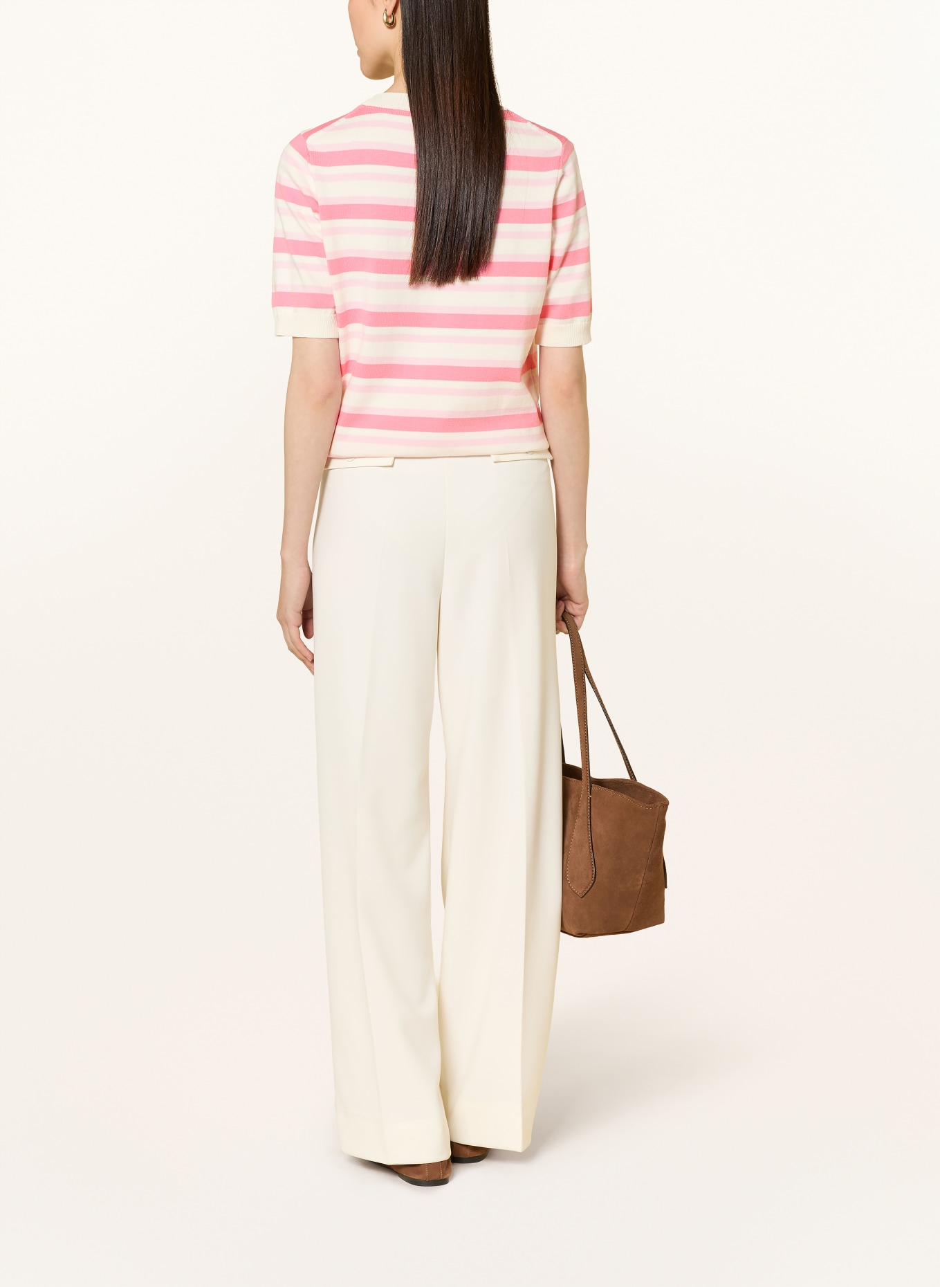 MAERZ MUENCHEN pletené tričko: RŮŽOVÁ / RŮŽOVÁ / BÍLÁ