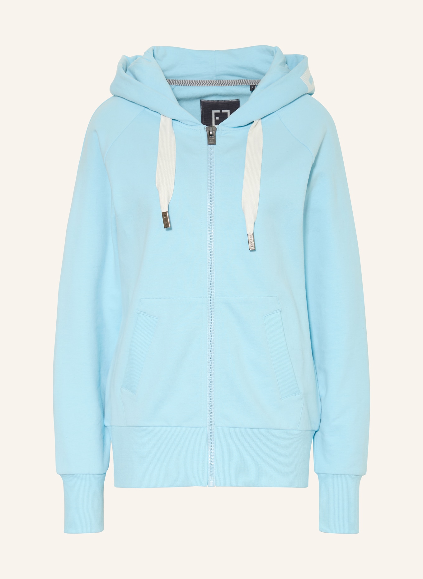 ELBSAND Sweat jacket KELDA: LIGHT BLUE / WHITE