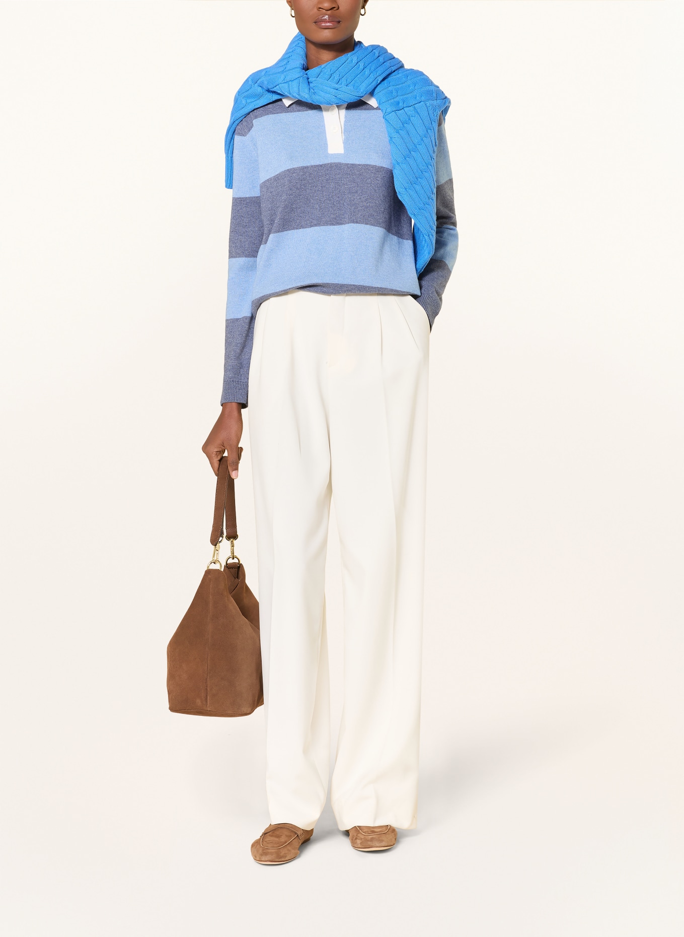 MAERZ MUENCHEN svetr: TMAVĚ MODRÁ / REŽNÁ / MODRÁ