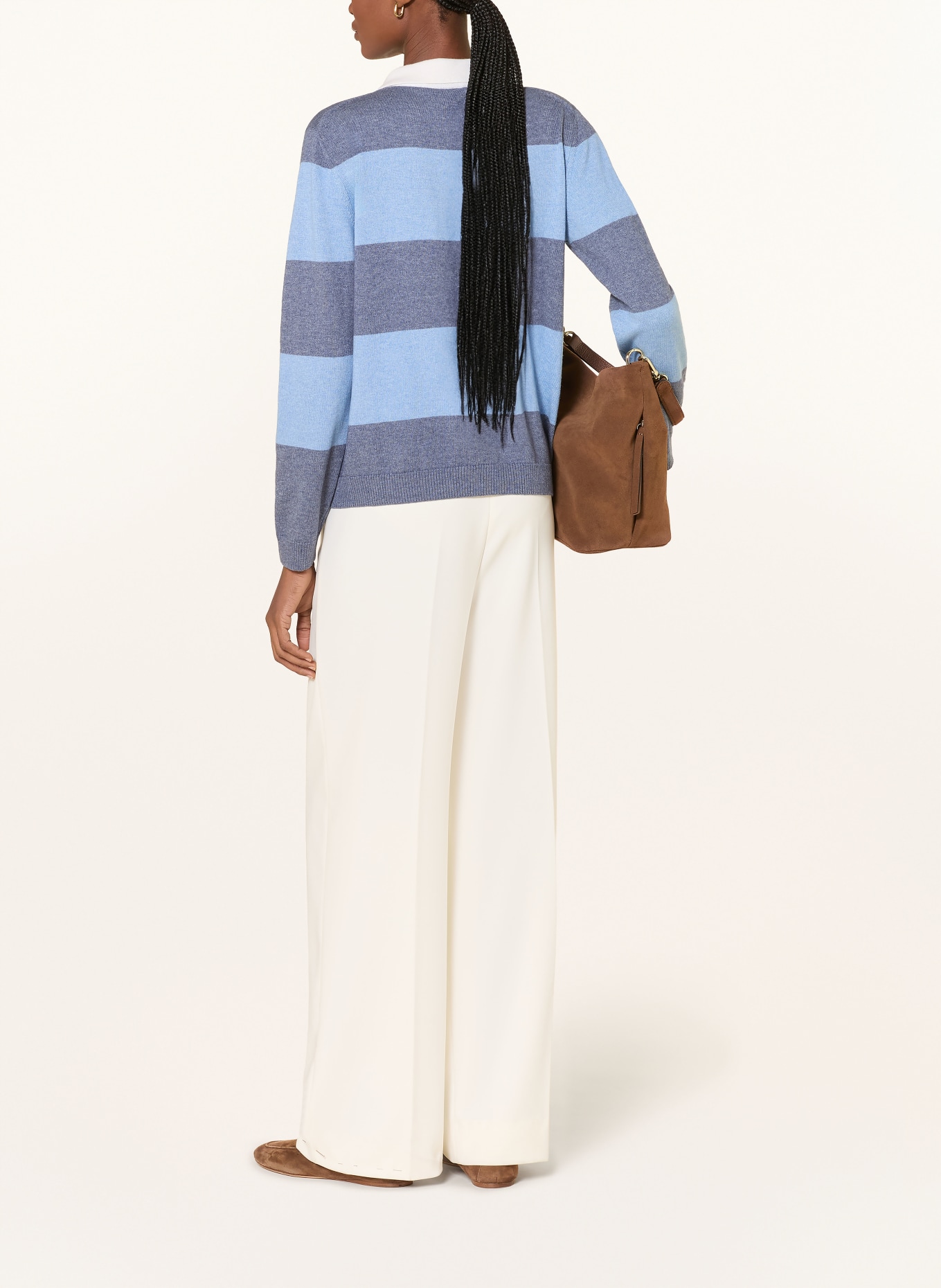 MAERZ MUENCHEN svetr: TMAVĚ MODRÁ / REŽNÁ / MODRÁ