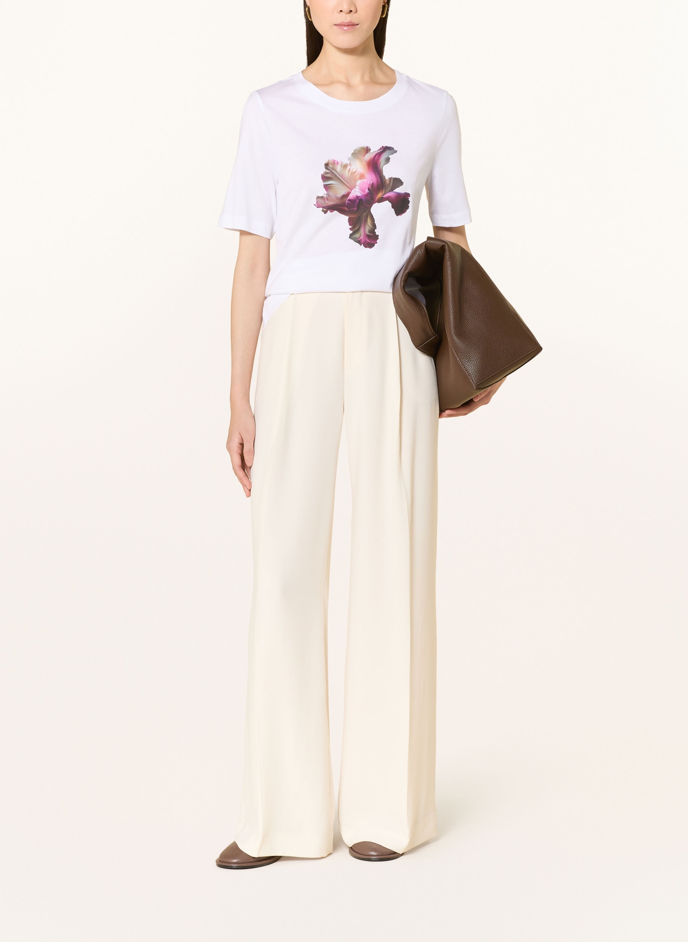 MAERZ MUENCHEN T-shirt: BLANC / ROSE / SAUMON